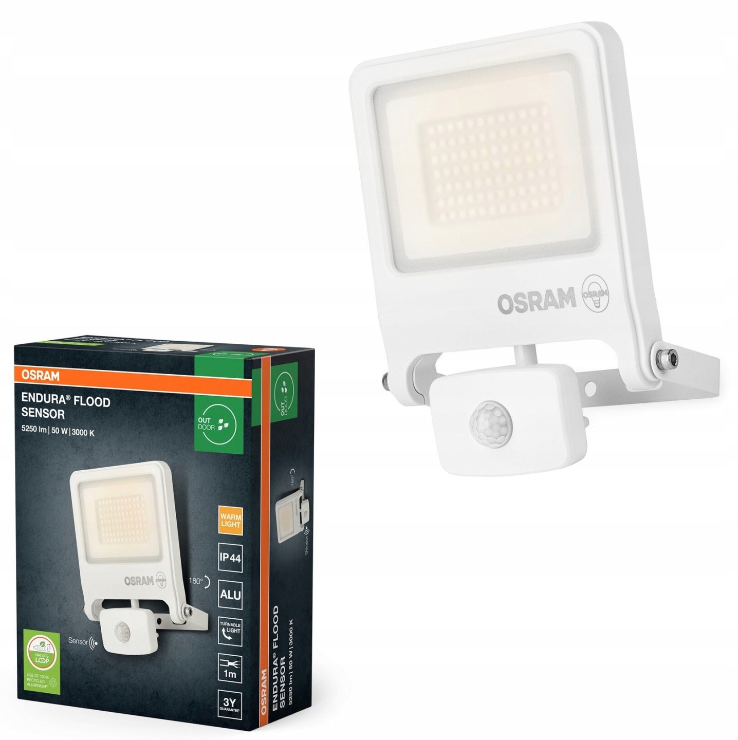 LED FLOODLIGHT OSRAM LEDVANCE ENDURA 50W 3000K SENSOR Manufacturer code 4058075239739