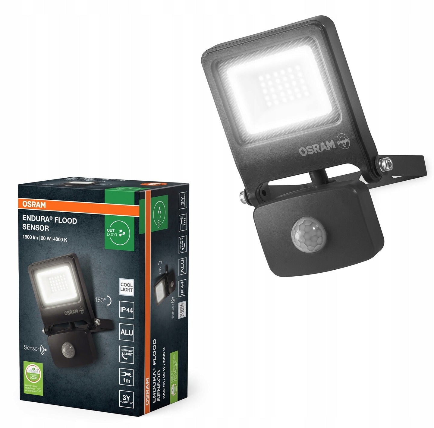 LED FLOODLIGHT OSRAM LEDVANCE ENDURA PCR 20W 4000K SENSOR Brand Ledvance