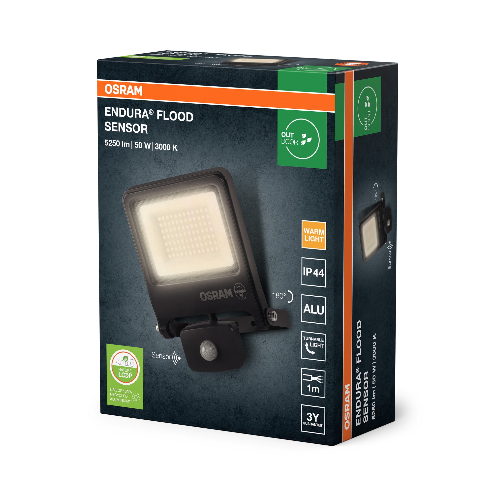 LED FLOODLIGHT OSRAM LEDVANCE ENDURA PCR 50W 3000K SENSOR Brand Ledvance