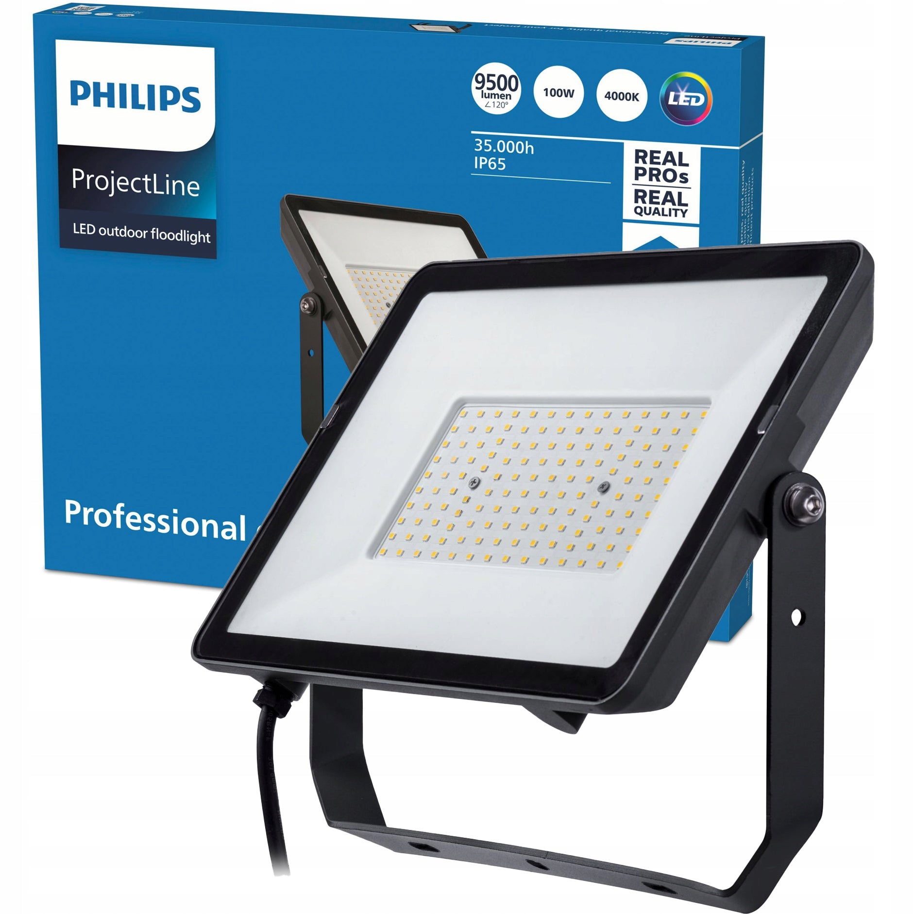 LED FLOODLIGHT PHILIPS LAMP 100W 4000K IP65 HALOGEN SPOTLIGHT PROJECTLINE
