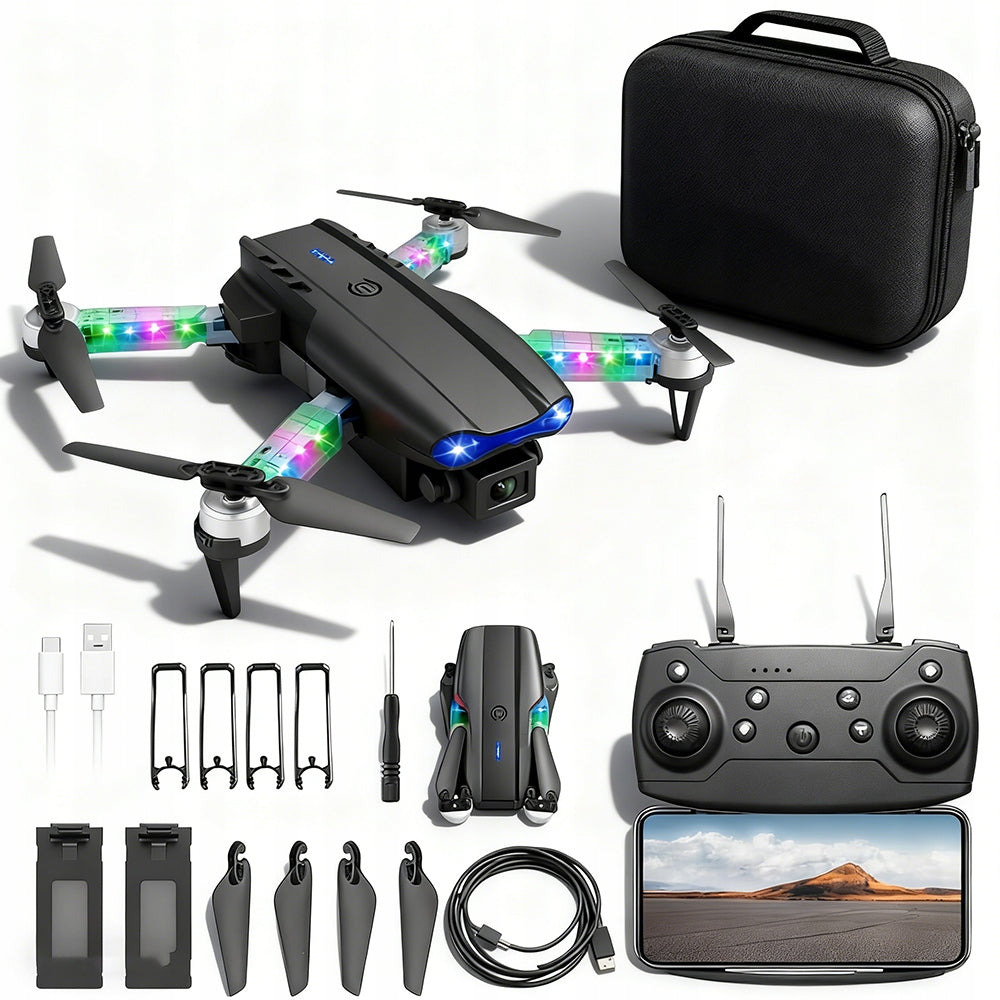LED FOLDABLE HD DRONE FOUR-AXIS WIFI EASY TO OPERATE