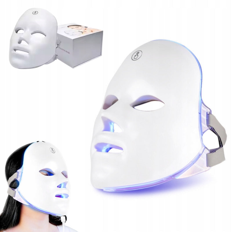 LED Face Care Mask for Photon Therapy with SPA Light 7 Colors