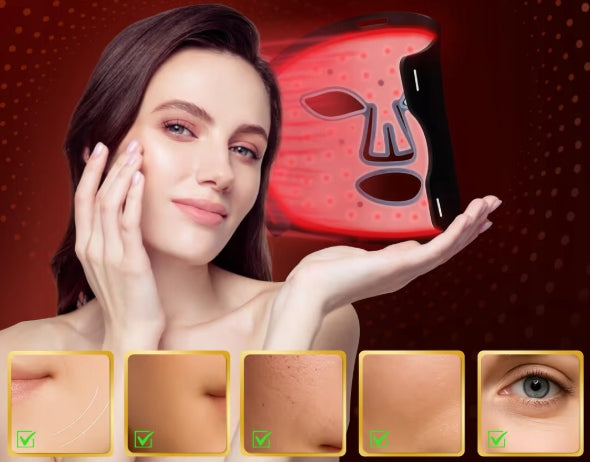 LED Face Mask Light Therapy Skin Care Black Brand no brand