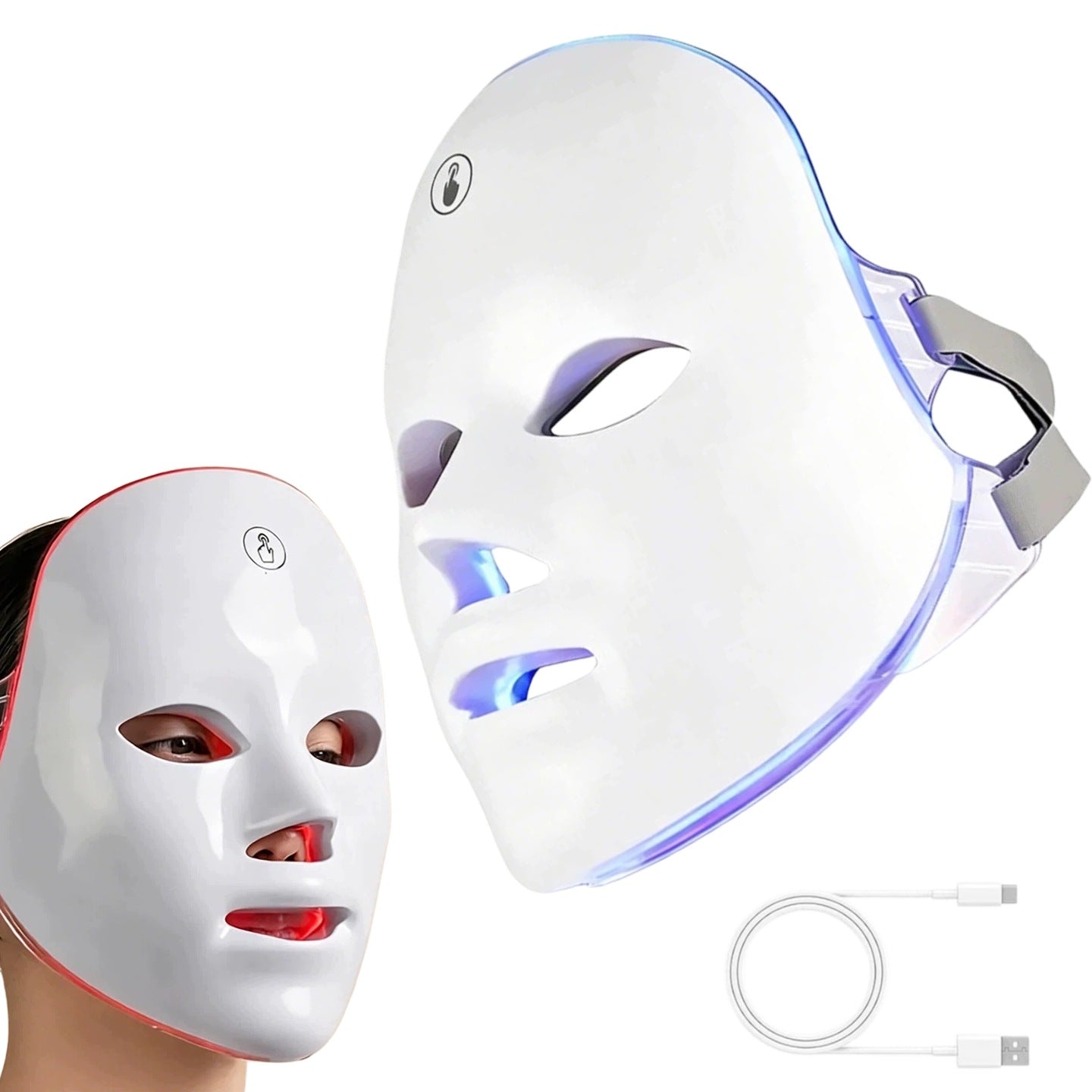 LED Face Mask Photon Therapy Light 7 COLORS Wireless NEW