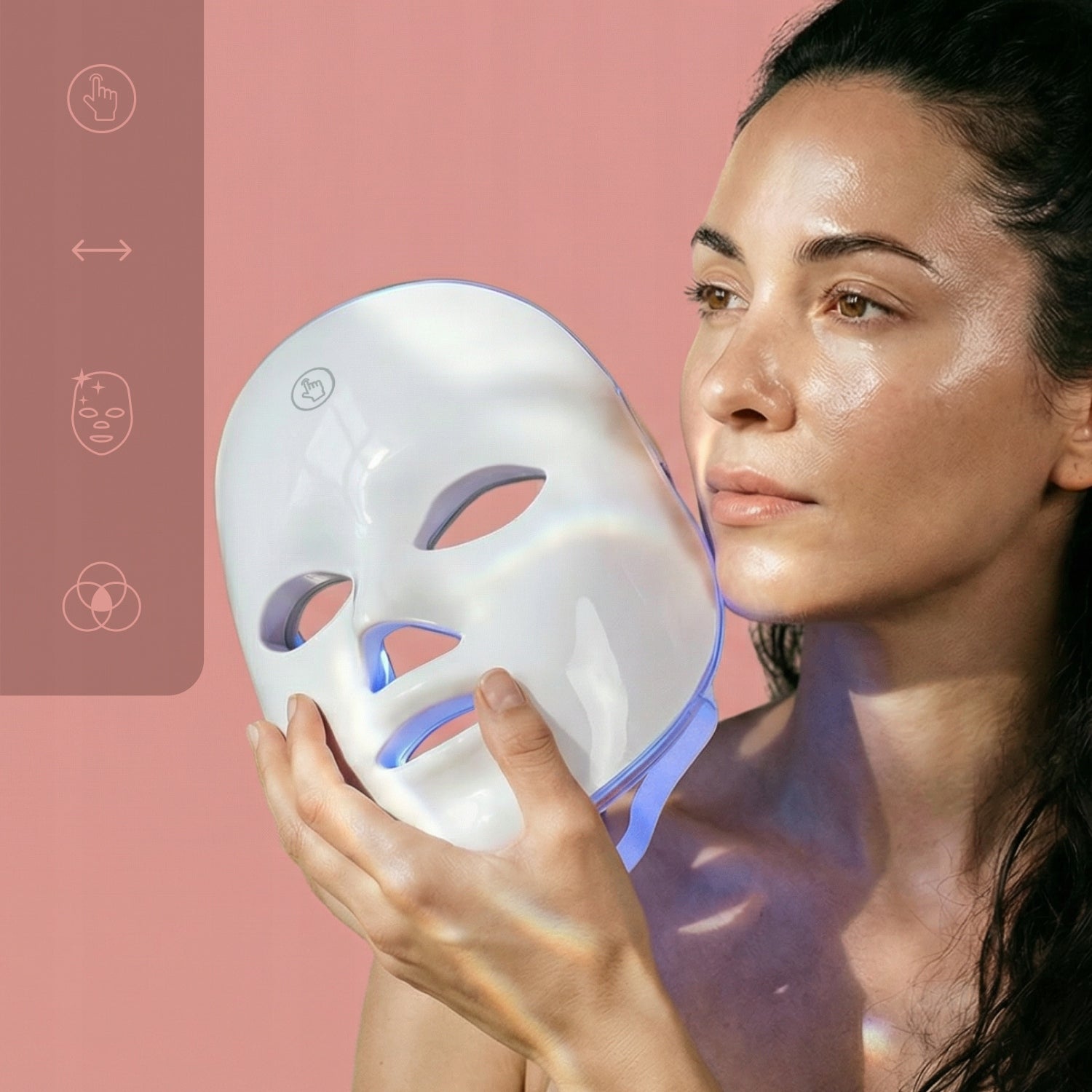 LED Face Mask Photon Therapy Light 7 COLORS Wireless Packaging status original