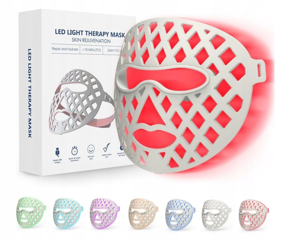 LED Face Mask, Red Light Therapy for Face in 7 Colors
