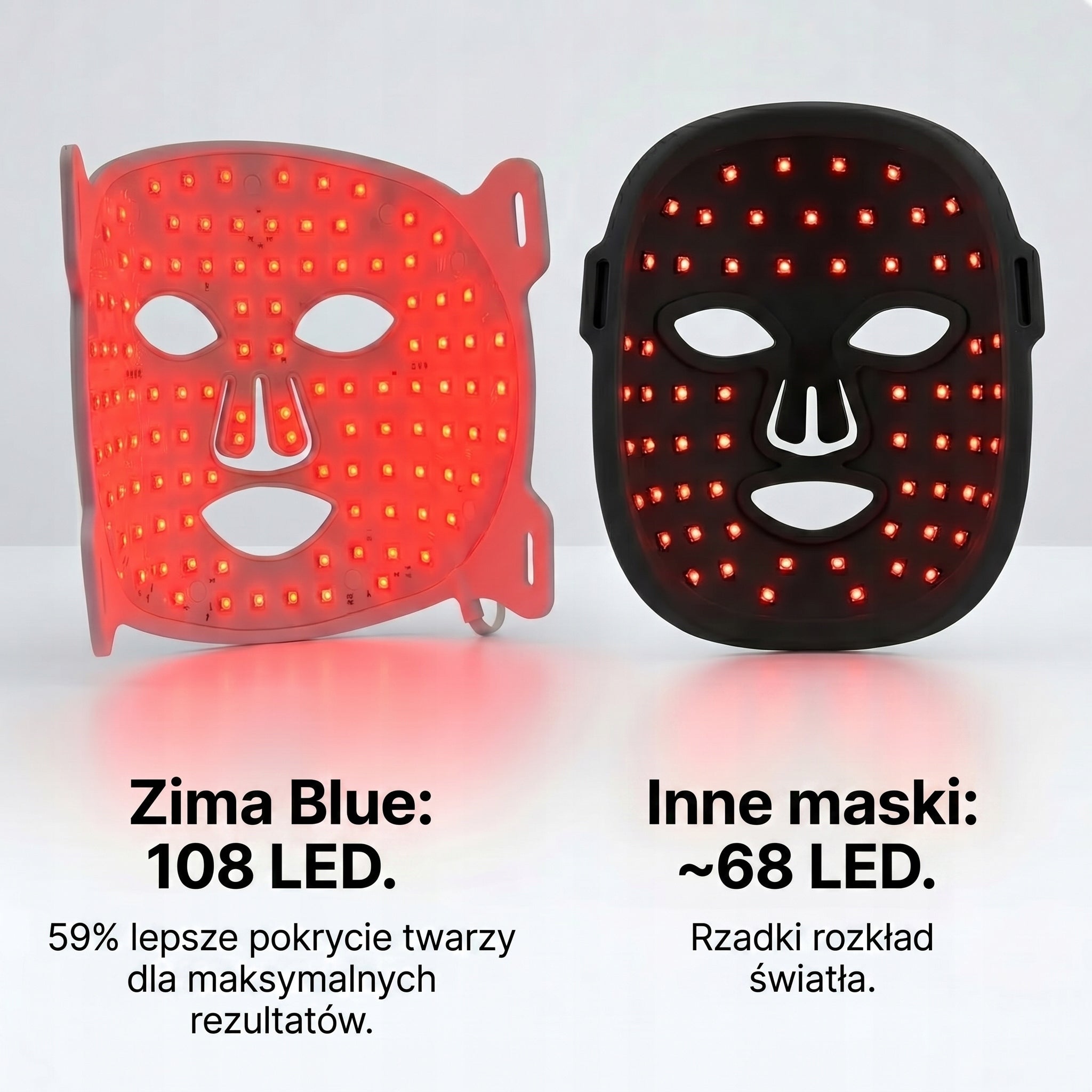 LED Face Mask Winter Blue MK1 Phototherapy 7 Colors 432 LEDs Manufacturer code Zima Blue Cosmetics
