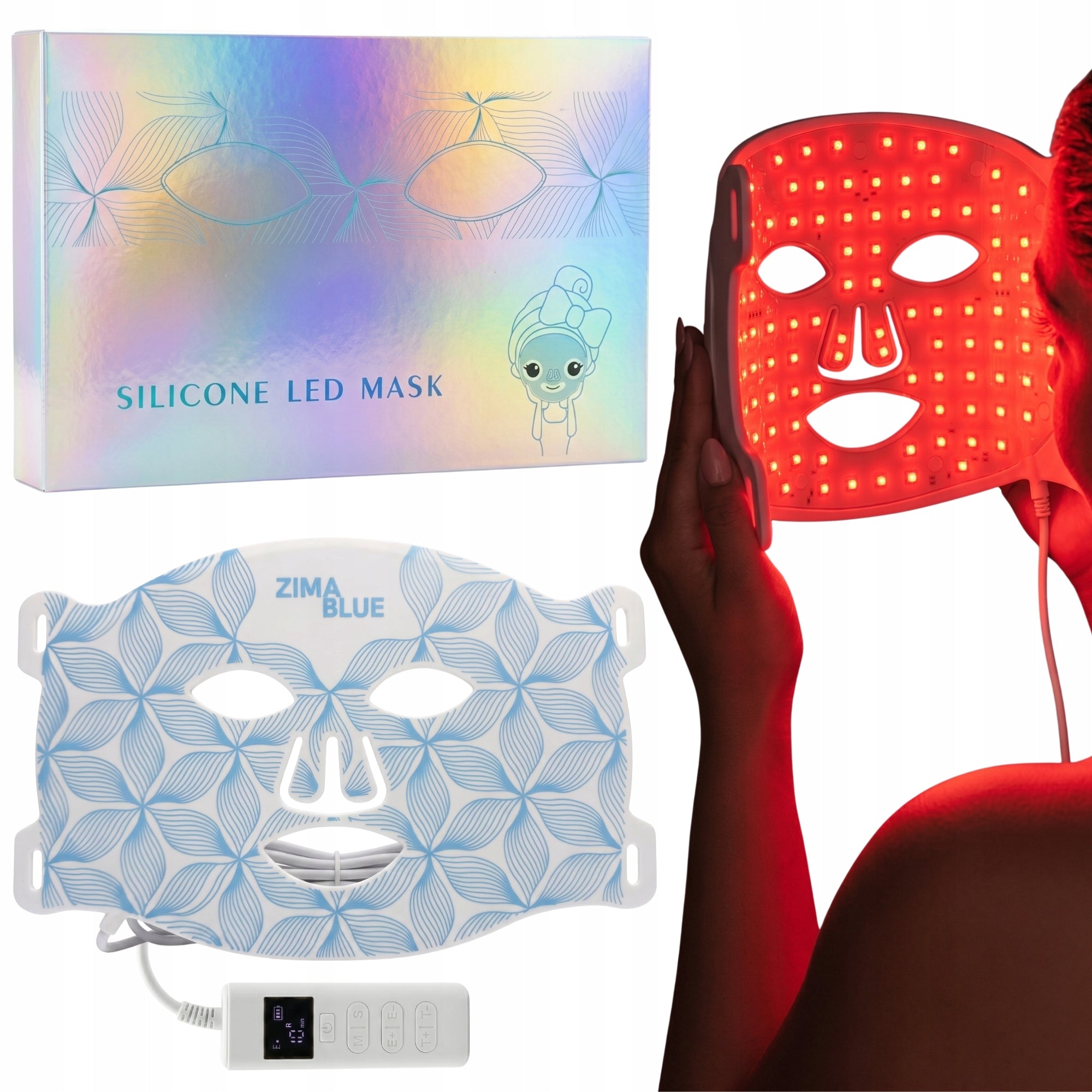 LED Face Mask Winter Blue MK1 Phototherapy 7 Colors 432 LEDs