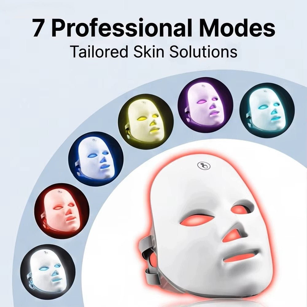 LED Face Photon Therapy Mask 7 Colors Anti-Acne Packaging status original
