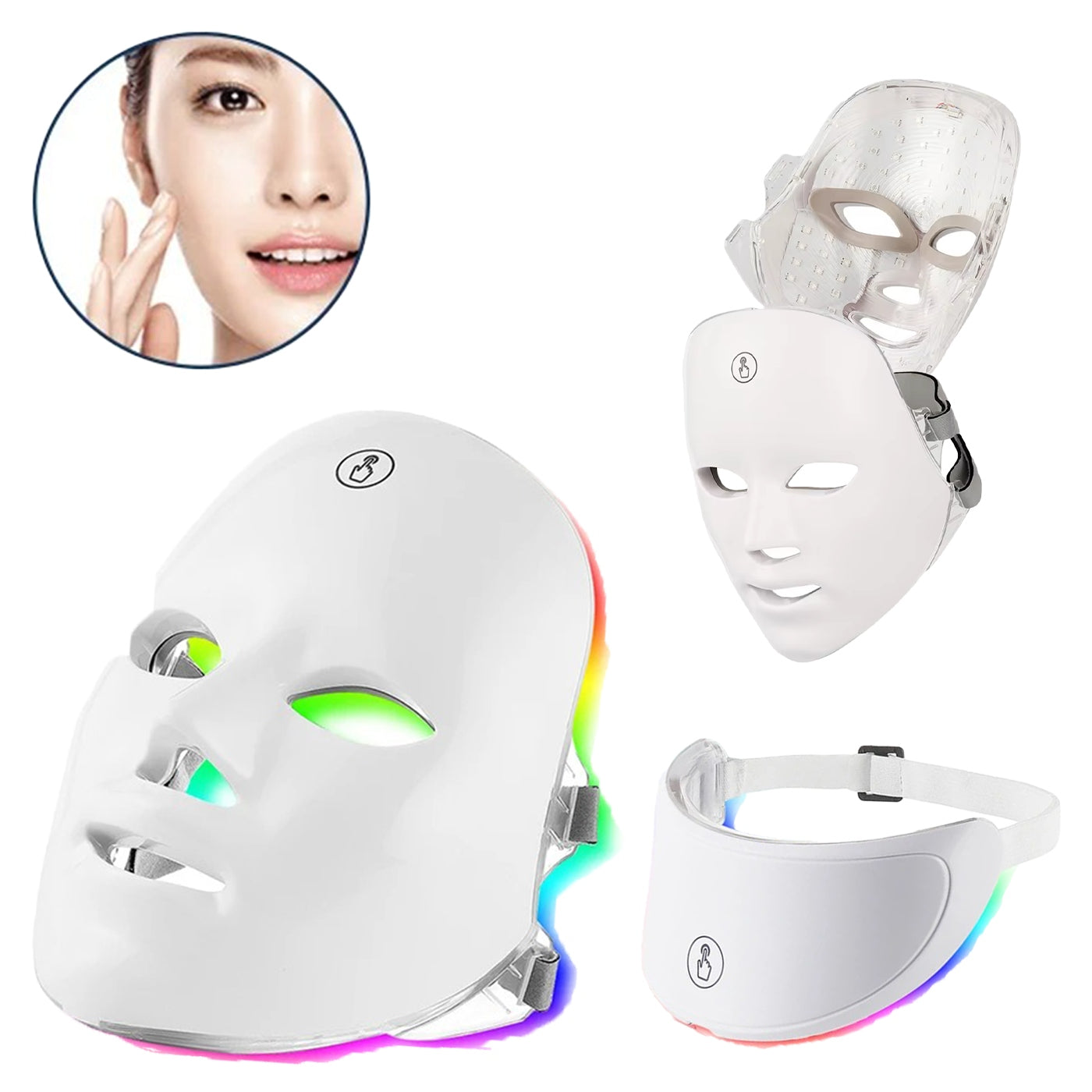 LED Face and Neck Mask 2in1 Face Care for Embellishing Therapy