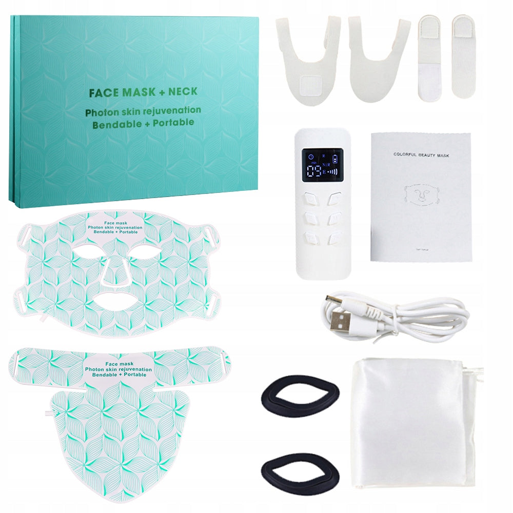 LED Face and Neck Mask 8 Colors Light Red Infrared.