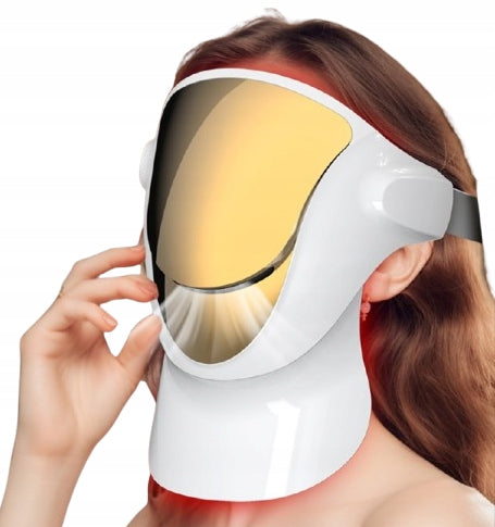 LED Face and Neck Mask Red Light Therapy NIR Beauty Wellness.