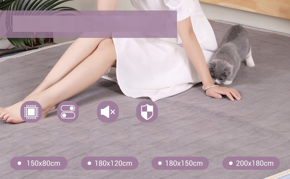 LED Flannel Electric Blanket 180x120cm Remote Control Color gray