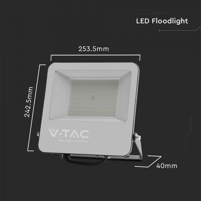 LED Floodlight 100W 18500lm 4000K SAMSUNG LED 185LM/W IP65 Black 5 Years Brand V-TAC