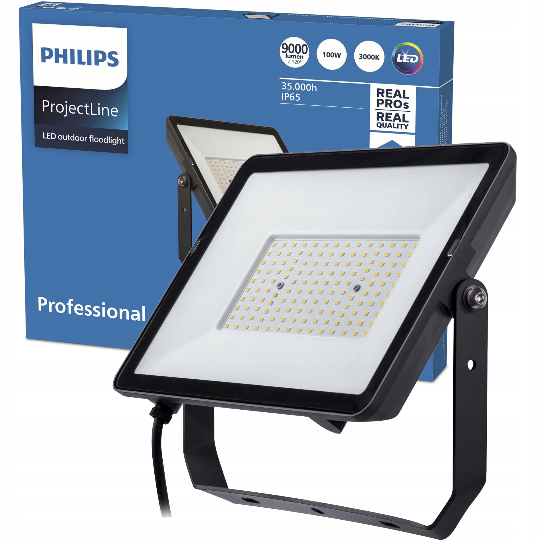 LED Floodlight 100W 3000K IP65 Lamp Halogen Outdoor Headlight PHILIPS