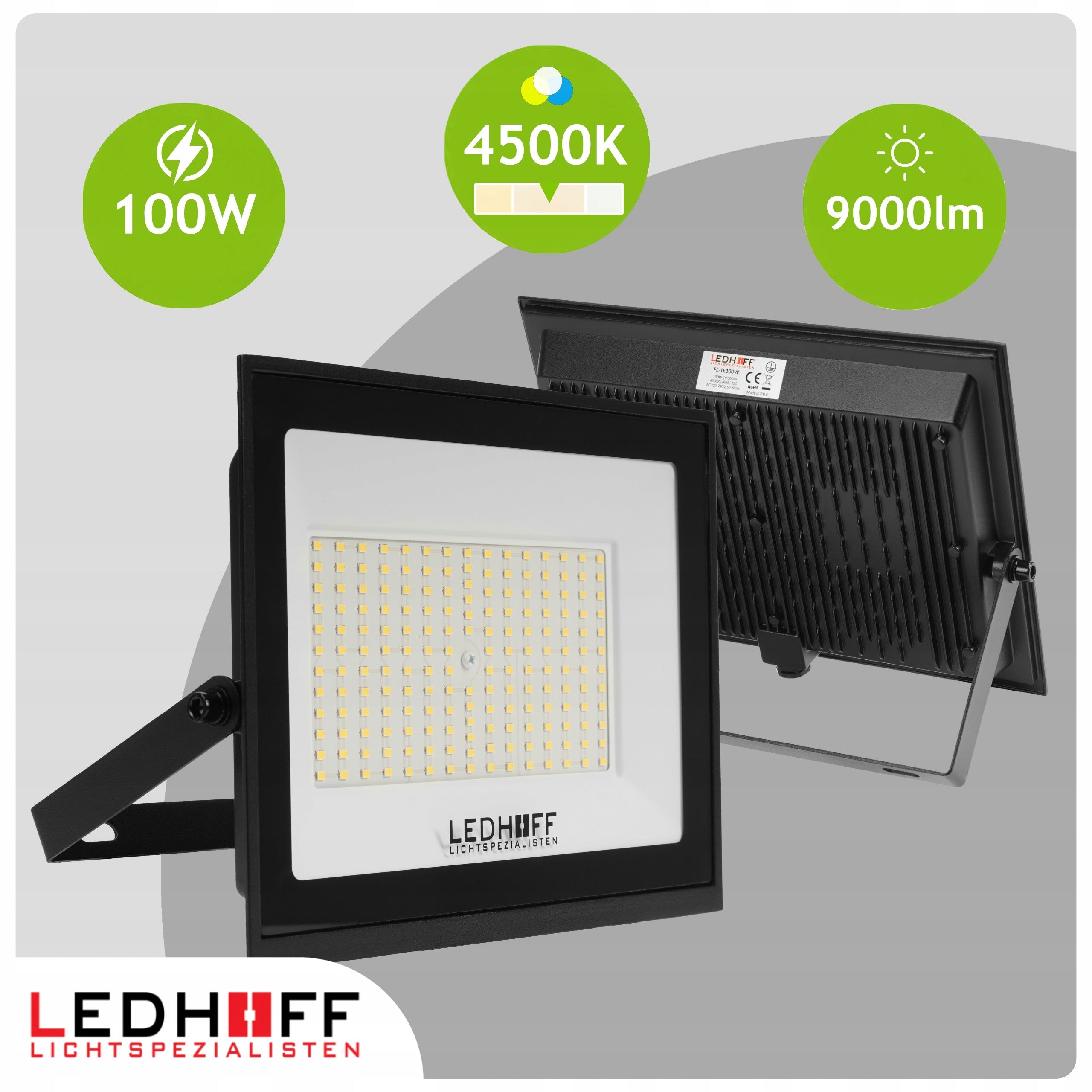 LED Floodlight 100W Headlight IP65 Outdoor Lighting POWERFUL 9000lm Packaging status original