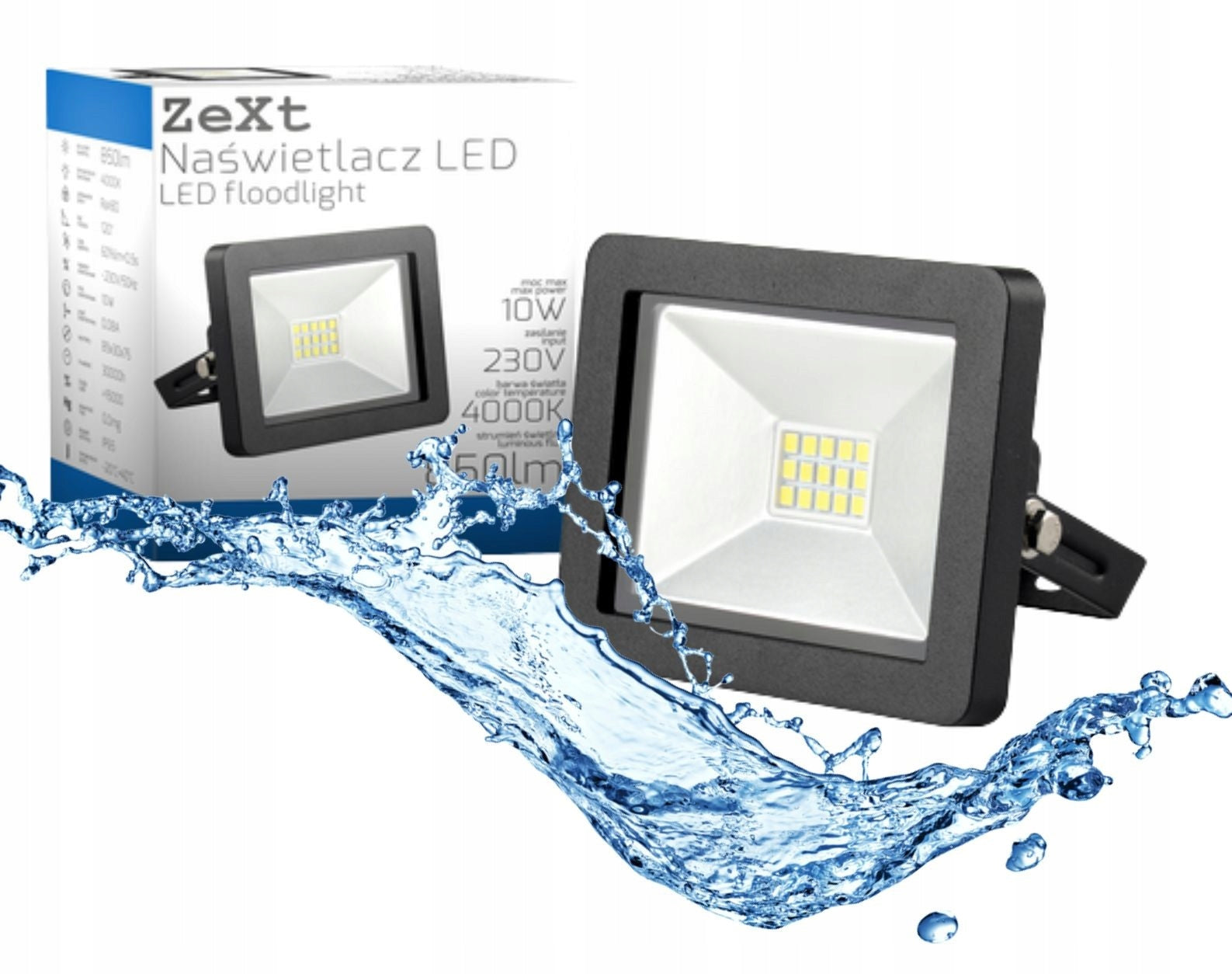 LED Floodlight 10W HEADLIGHT IP65 HALOGEN HOLDER PREMIUM NEUTRAL 850LM