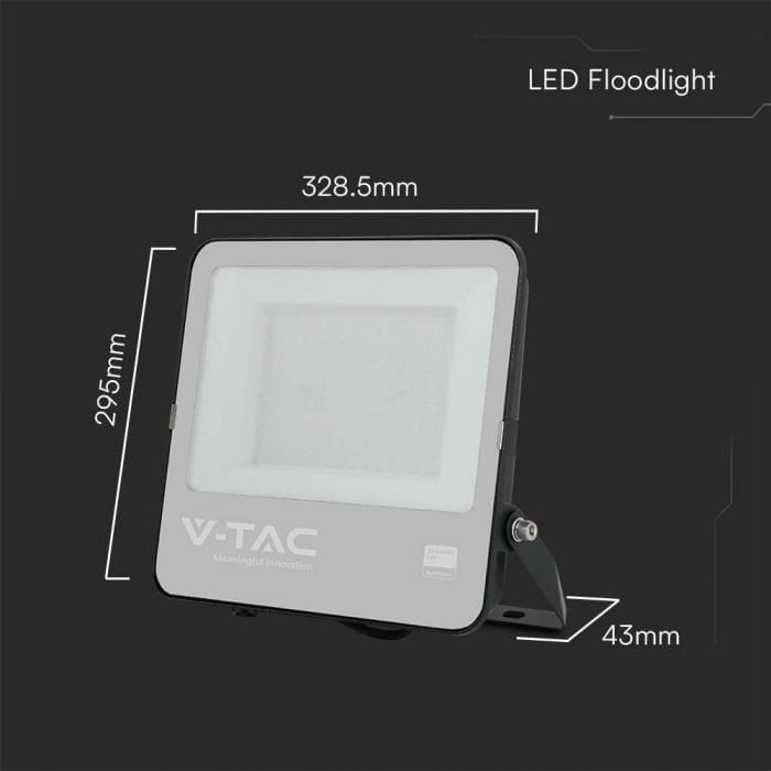LED Floodlight 150W 17220lm 6500K SAMSUNG LED 115LM/W IP65 Black 5 Years Brand V-TAC