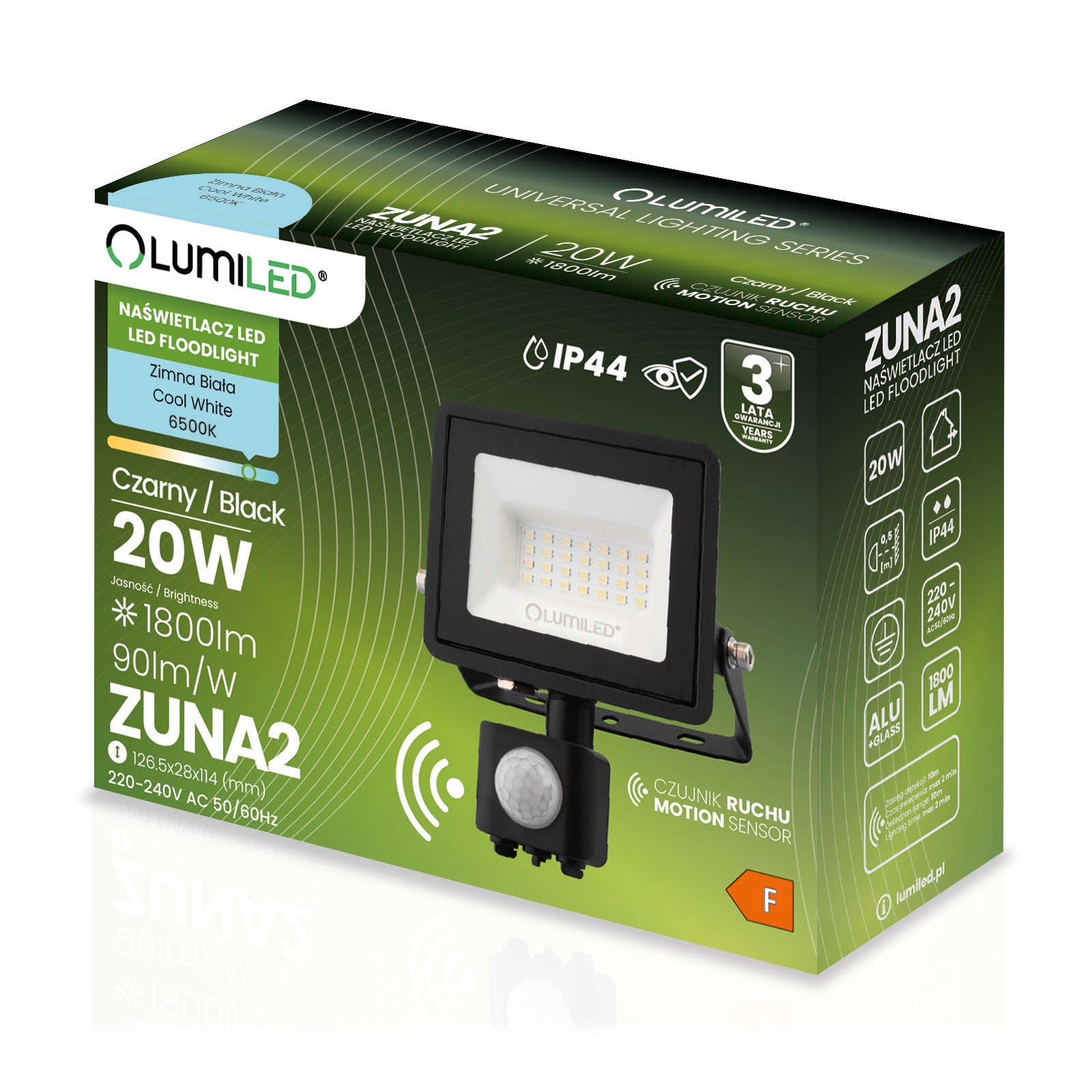 LED Floodlight 20W HALOGEN OUTDOOR LAMP HEADLIGHT WITH MOTION SENSOR Brand Lumiled