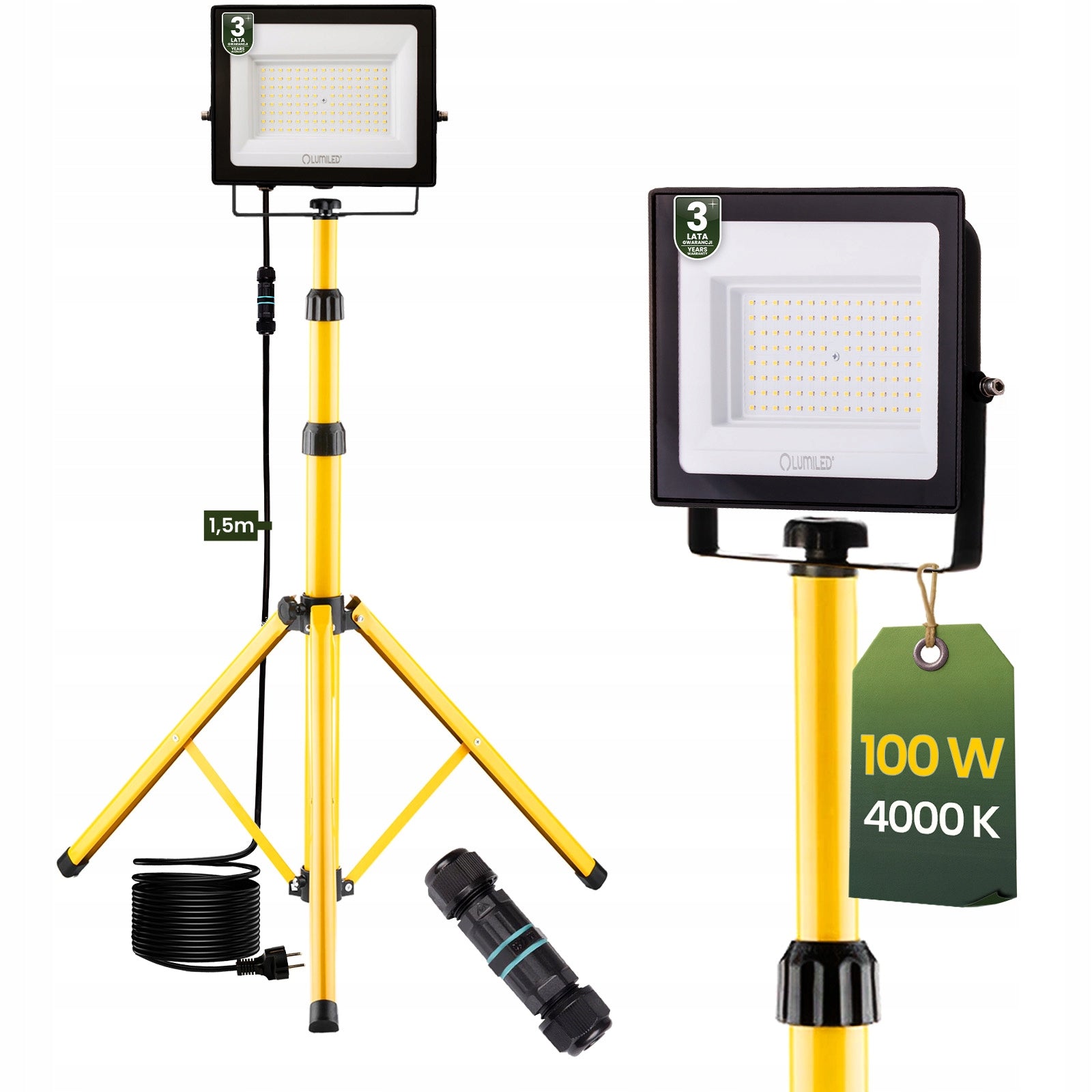 LED Floodlight HALOGEN Lamp 100W WORKING CONSTRUCTION TRIPOD PORTABLE