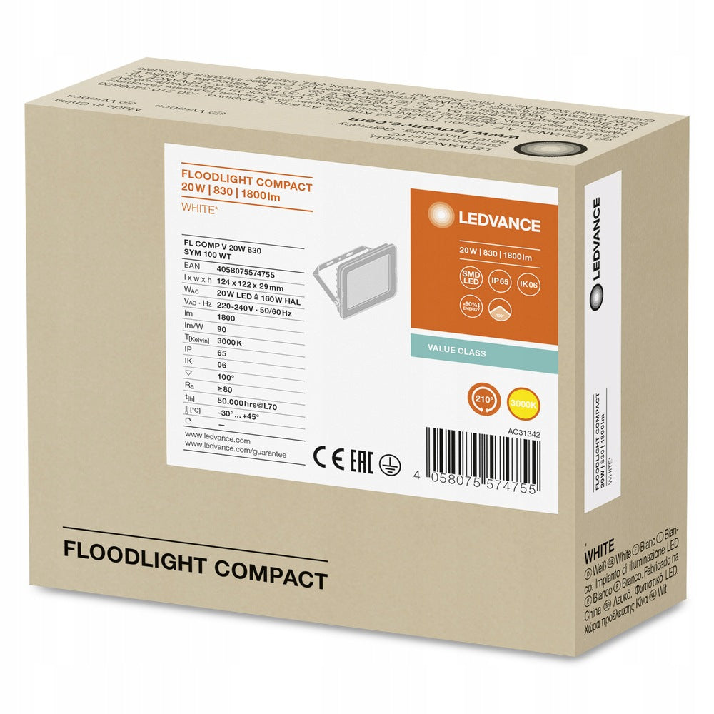 LED Floodlight Halogen Headlight Lamp 20W 3000K IP65 Floodlight LEDVANCE Batteries included no