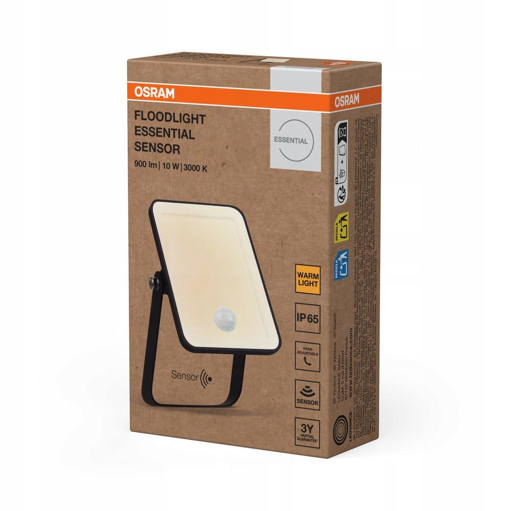LED Floodlight Halogen Outdoor Floodlight with Motion Sensor 10W 3000K Brand Osram