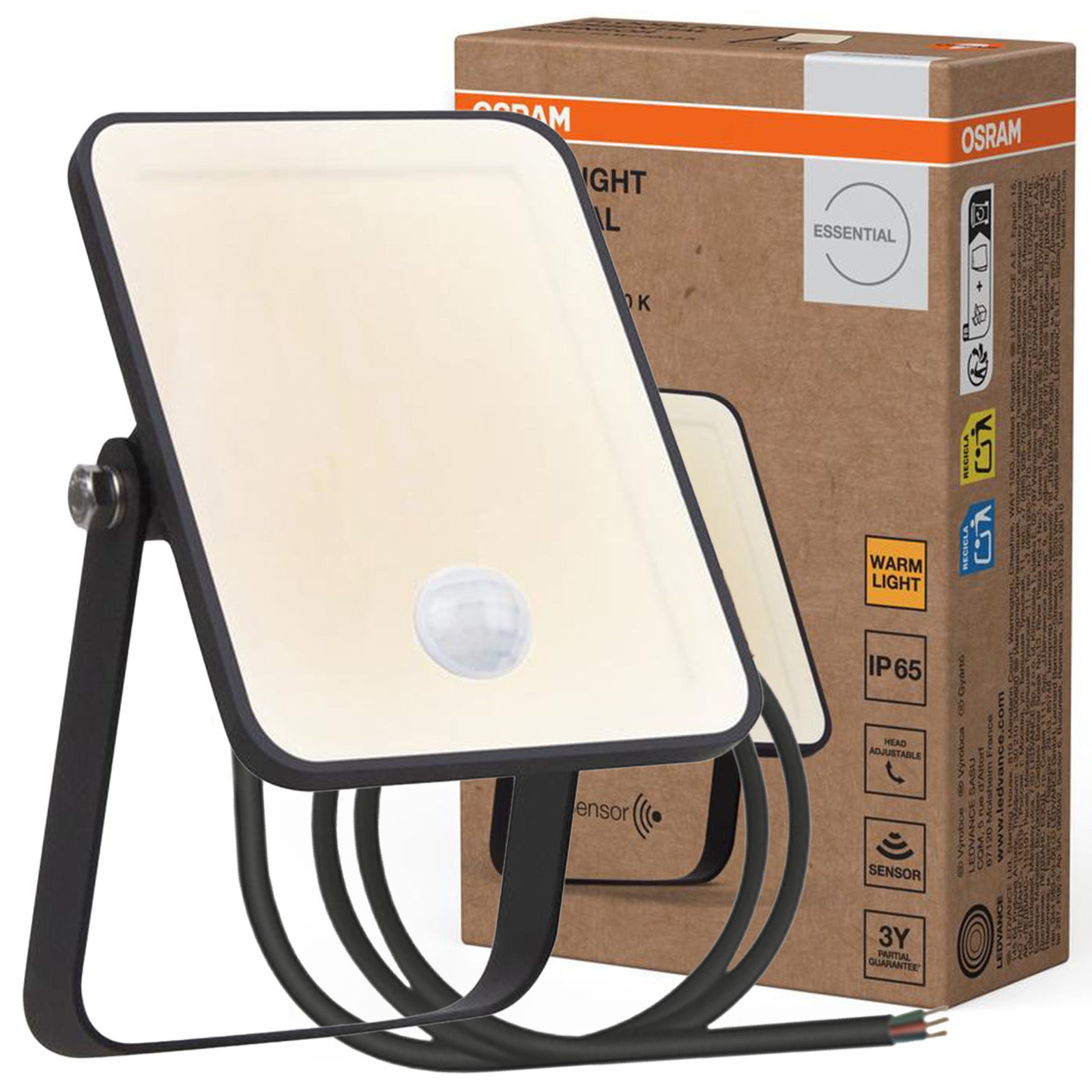 LED Floodlight Halogen Outdoor Floodlight with Motion Sensor 10W 3000K