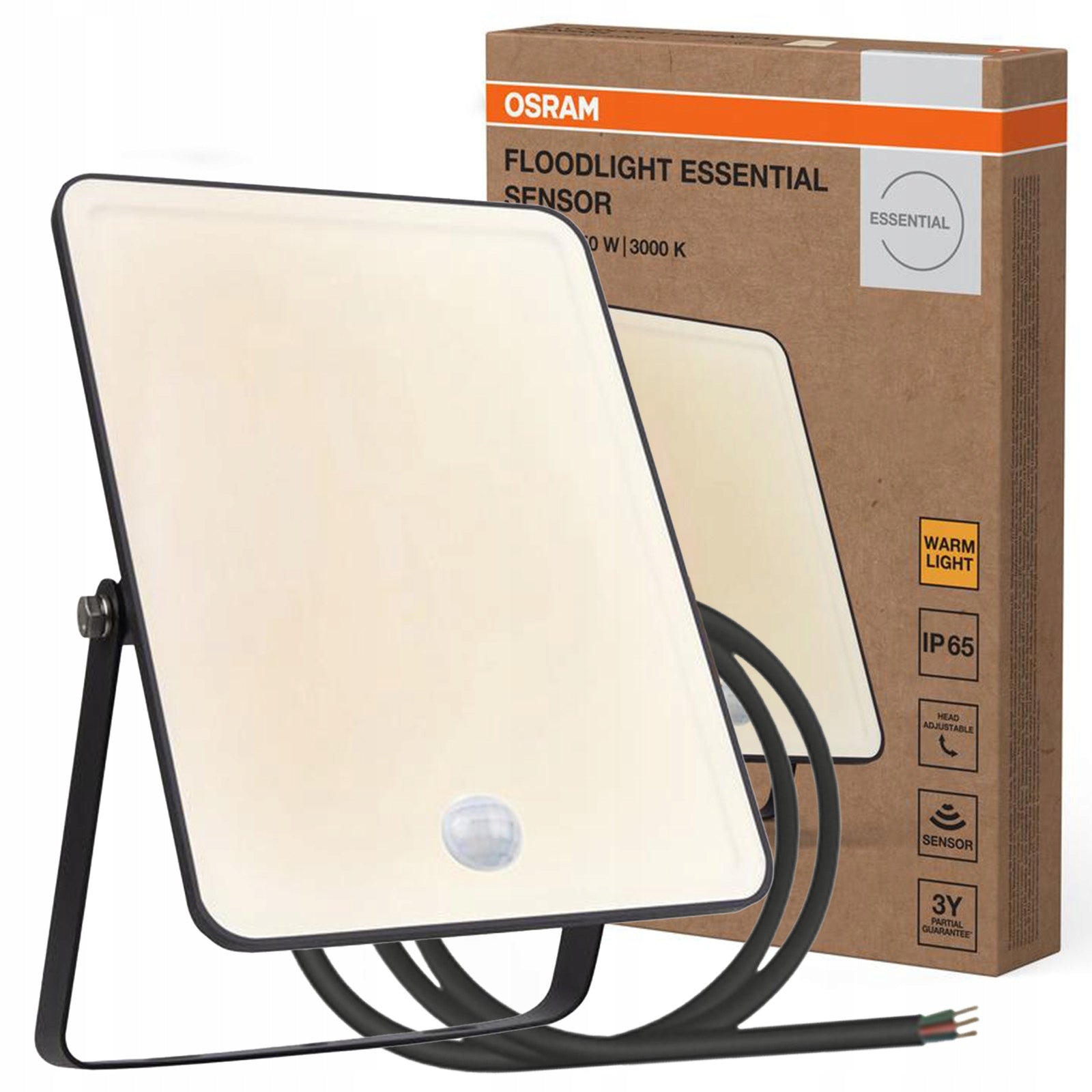 LED Floodlight Halogen Outdoor Floodlight with Motion Sensor 50W 3000K