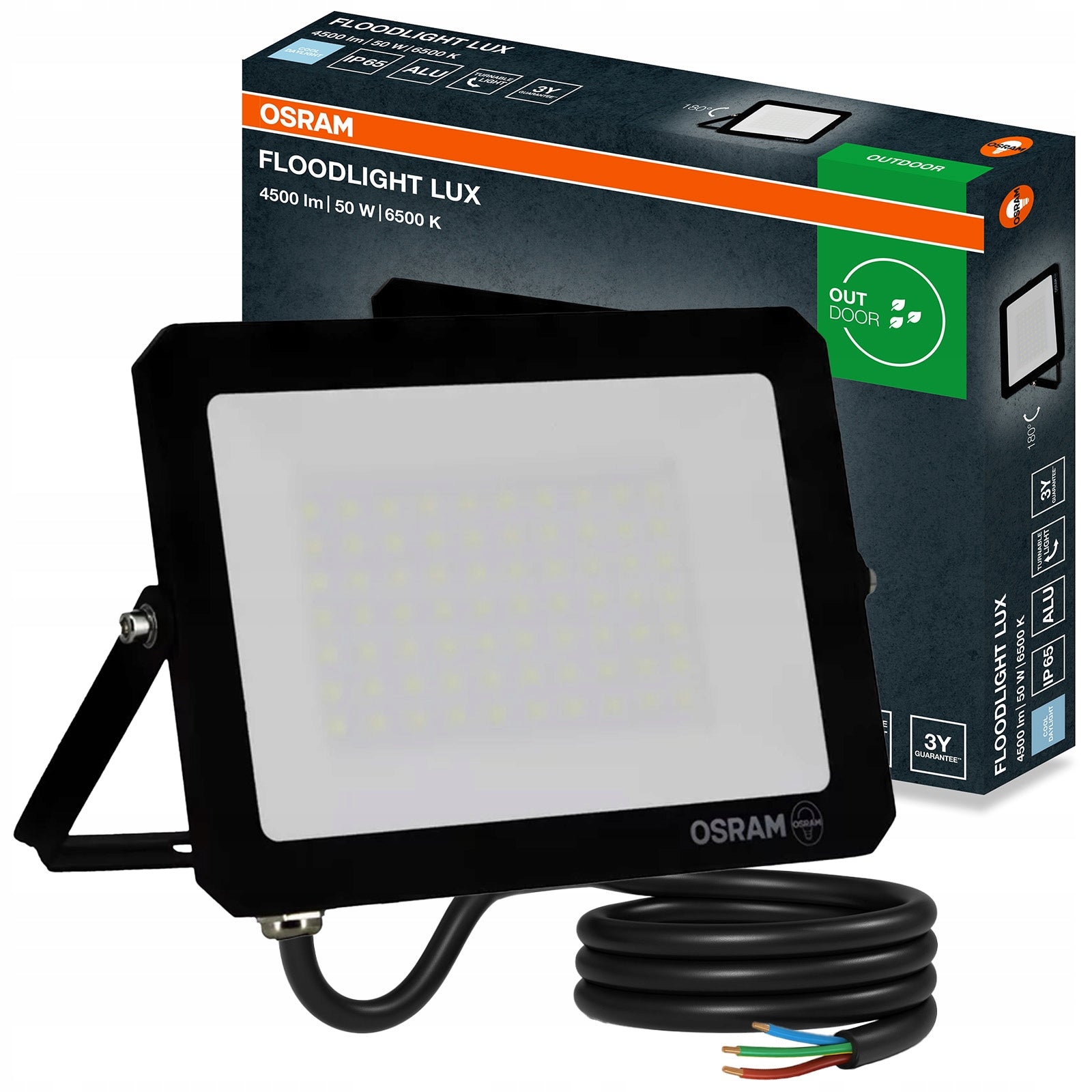 LED Floodlight Halogen Outdoor Headlight 50W 6500K 4500lm IP65 OSRAM