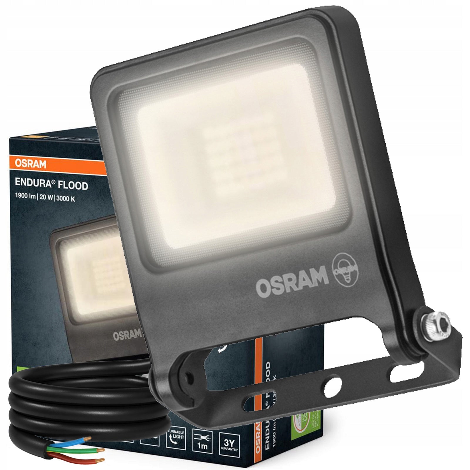 LED Floodlight Headlight 20W 3000K 1800lm IP65 Endura