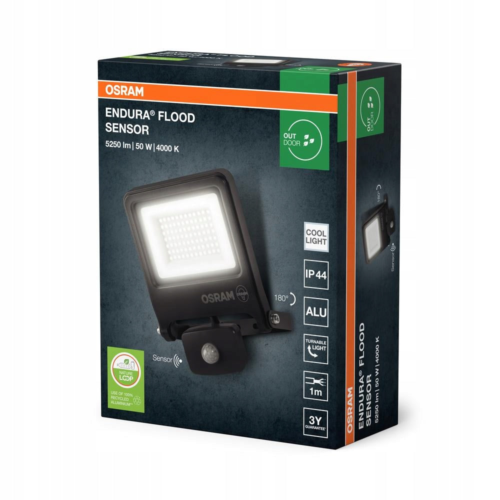 LED Floodlight Headlight Twilight Motion Sensor 50W 4000K 5000lm IP44 Brand Osram