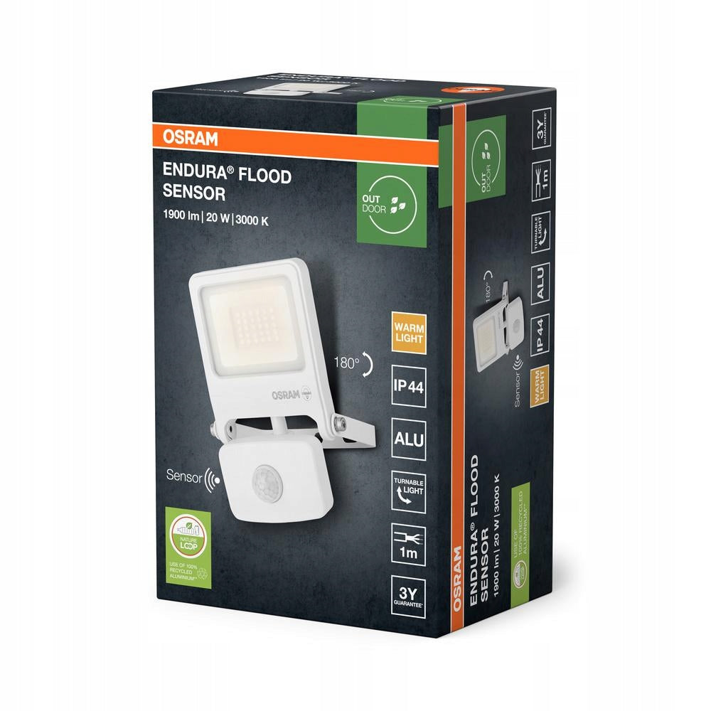 LED Floodlight Motion and Twilight Sensor 20W 3000K 1800lm IP44 Endura Brand Osram