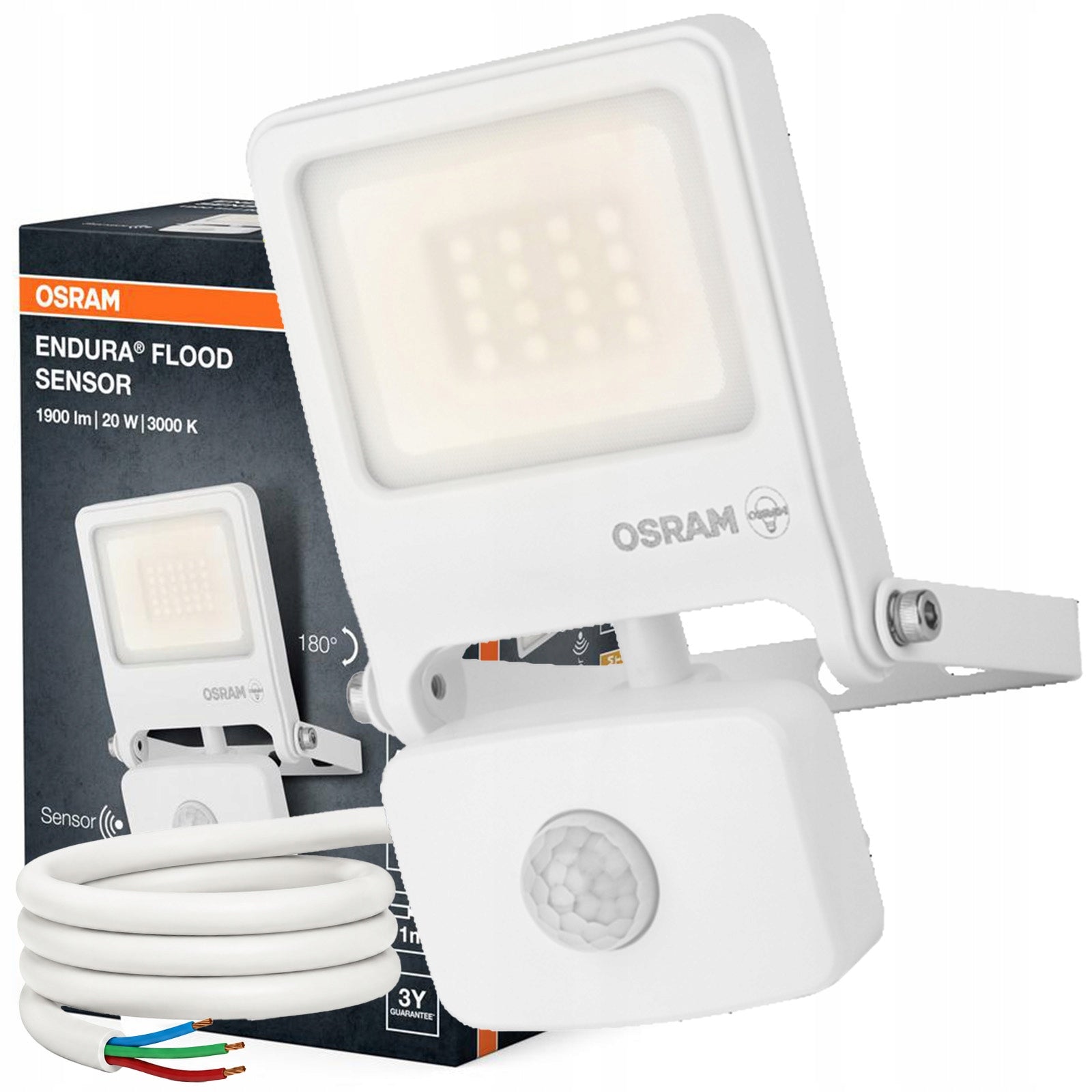 LED Floodlight Motion and Twilight Sensor 20W 3000K 1800lm IP44 Endura