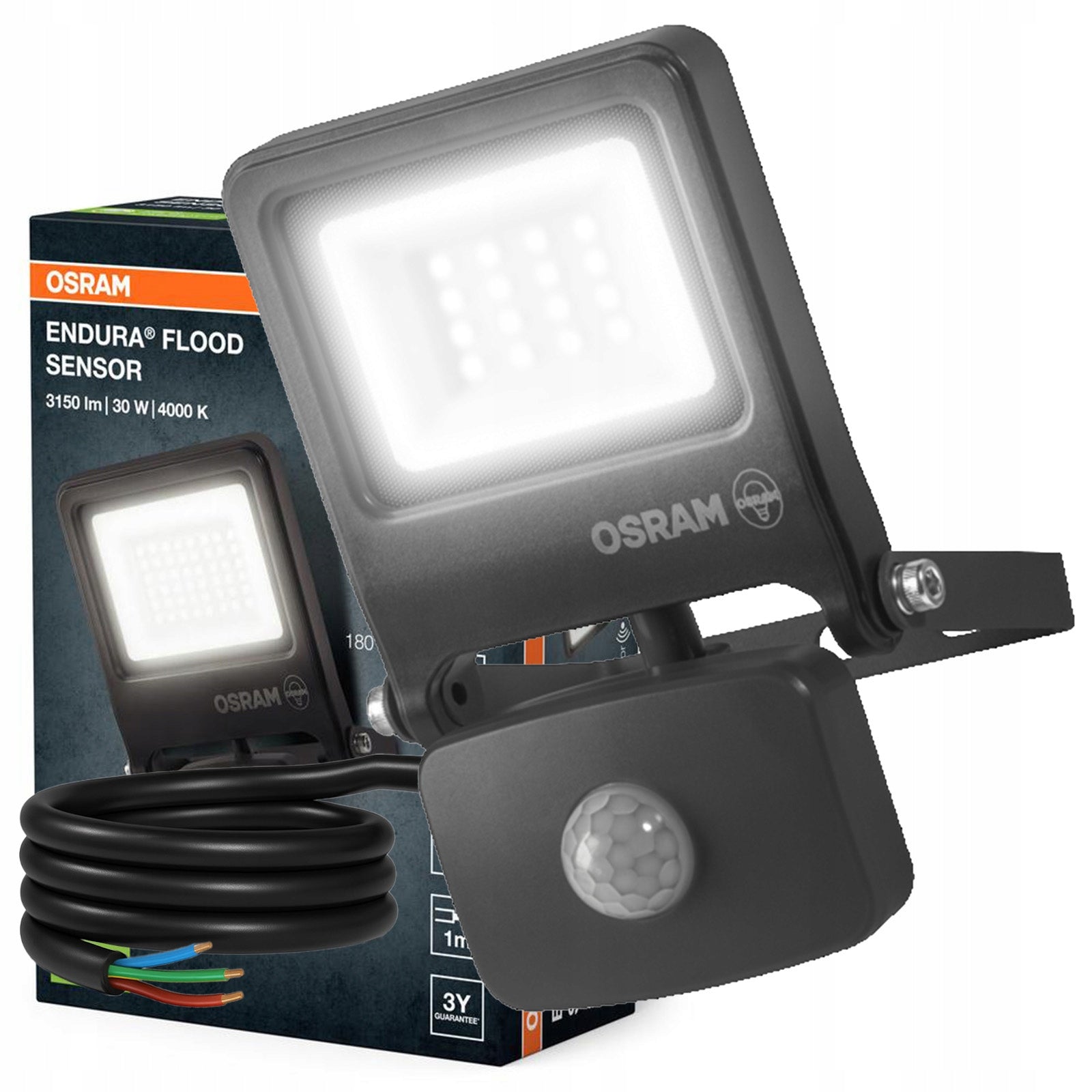 LED Floodlight Motion and Twilight Sensor 30W 4000K 3000lm IP44 Endura
