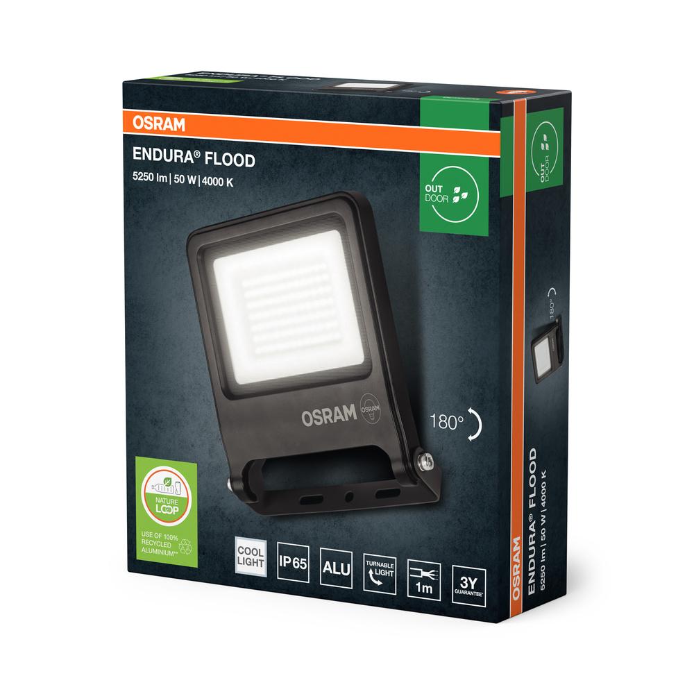 LED Floodlight Outdoor Spotlight 50W 4000K 5000lm IP65 Endura Osram Brand Osram