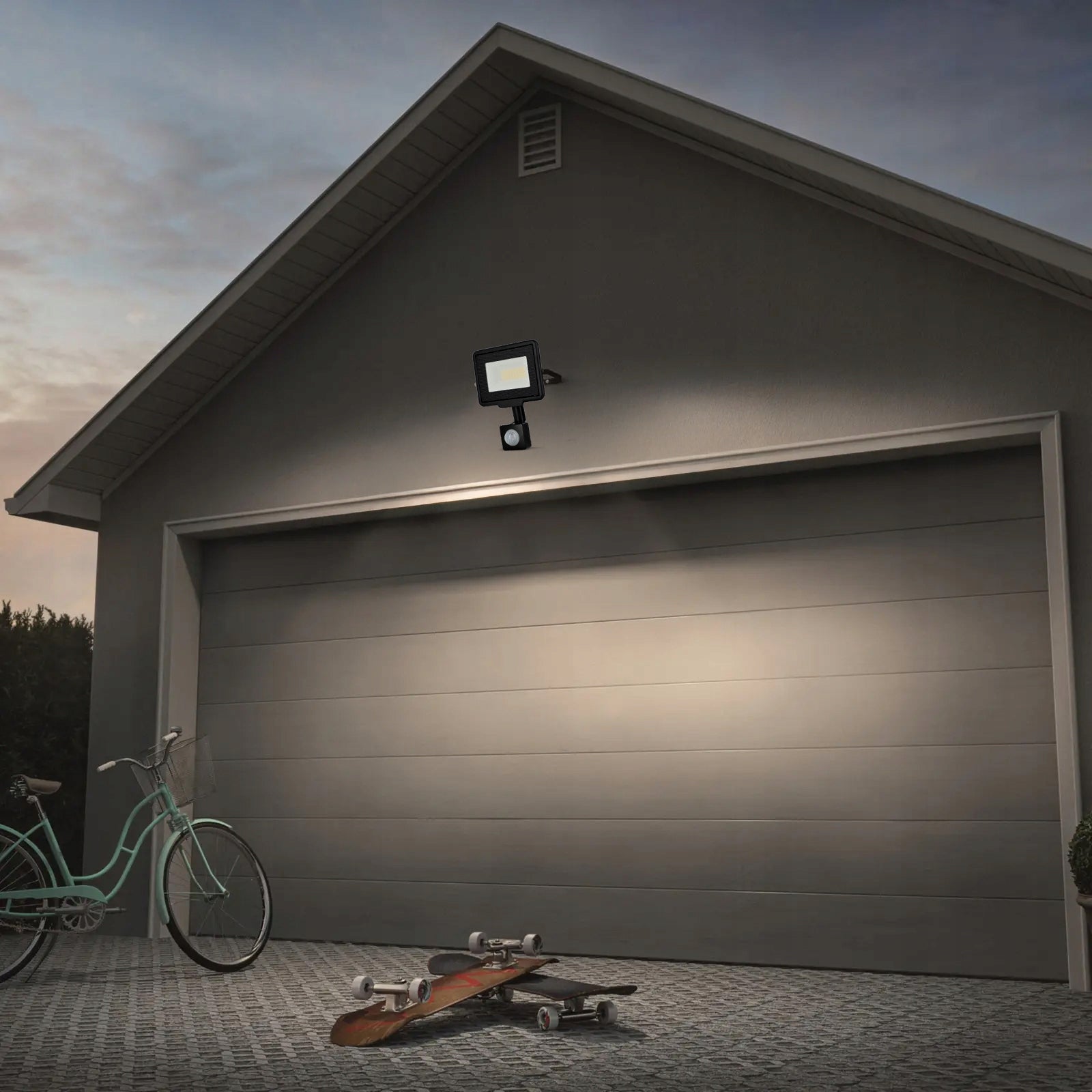 LED Floodlight SLIM 30W Halogen Motion Sensor Twilight Halogen Headlight Color temperature 4500 K