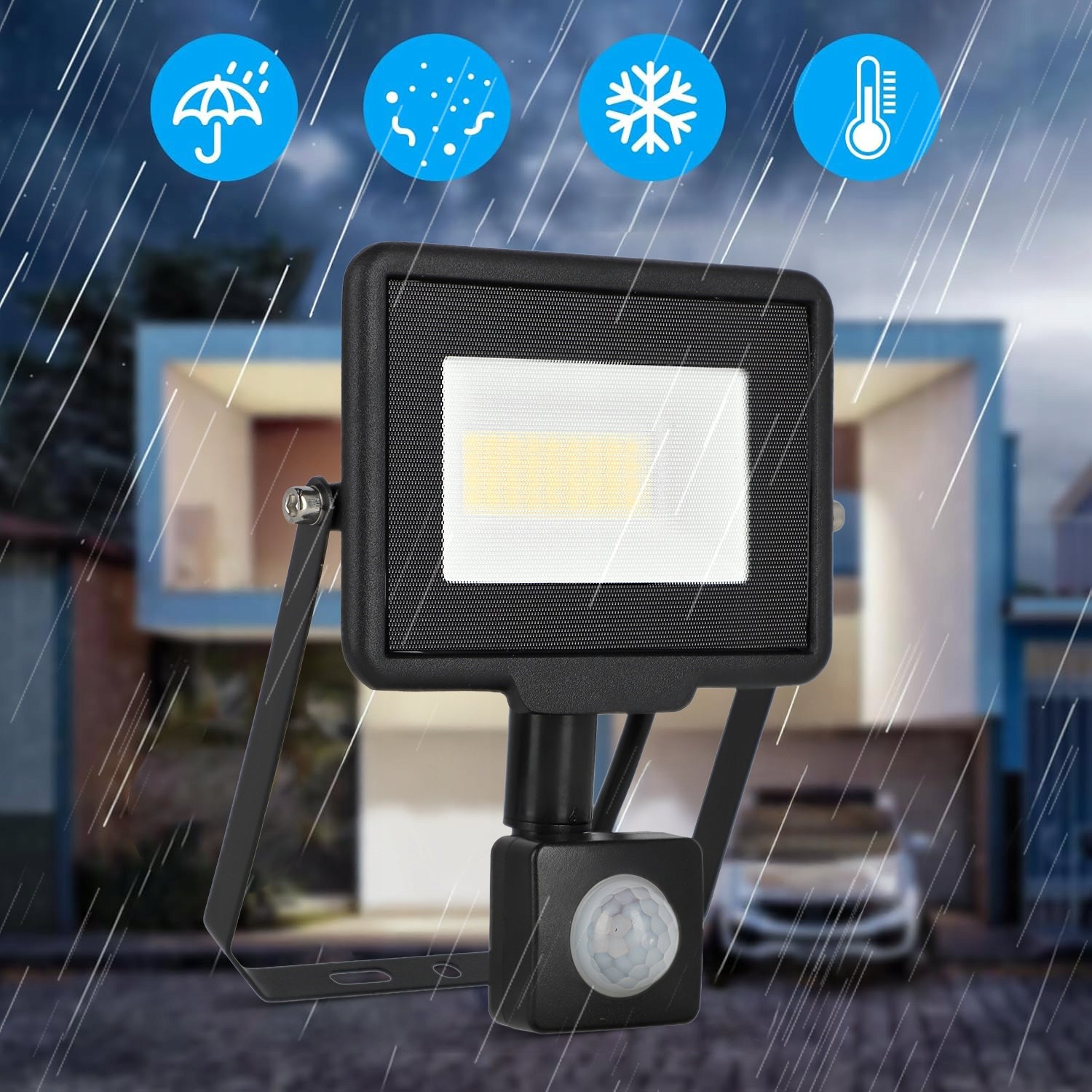 LED Floodlight SLIM 30W Halogen Motion Sensor Twilight Halogen Headlight EAN (GTIN) 5903707748587