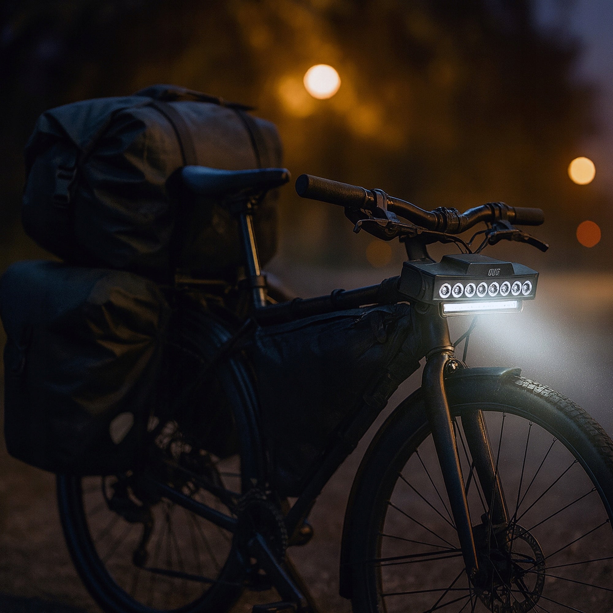 LED Front Bicycle Light For Bike Front 7 Modes USB C Strong Light Color black