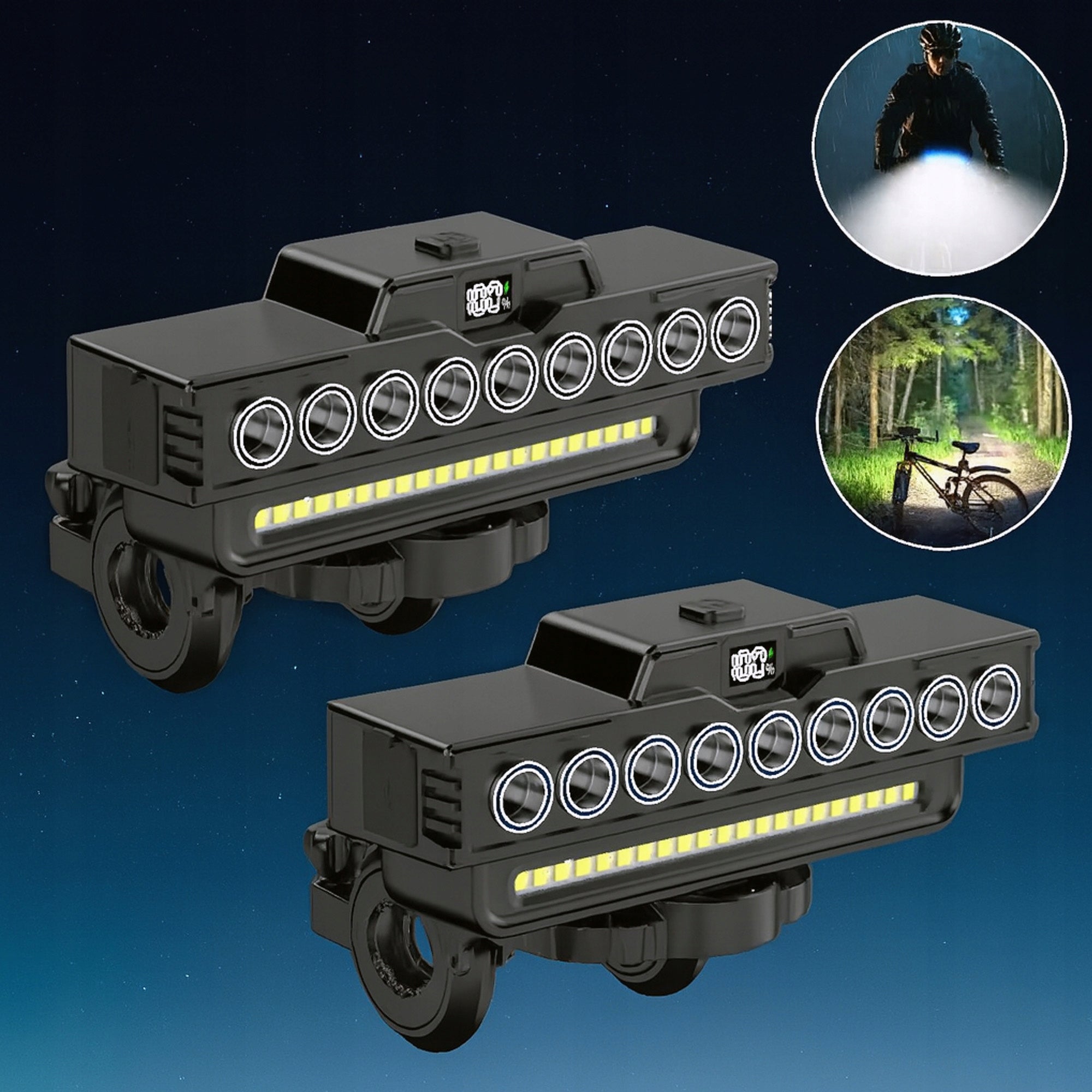 LED Front Bicycle Light For Bike Front 7 Modes USB C Strong Light Light source LED
