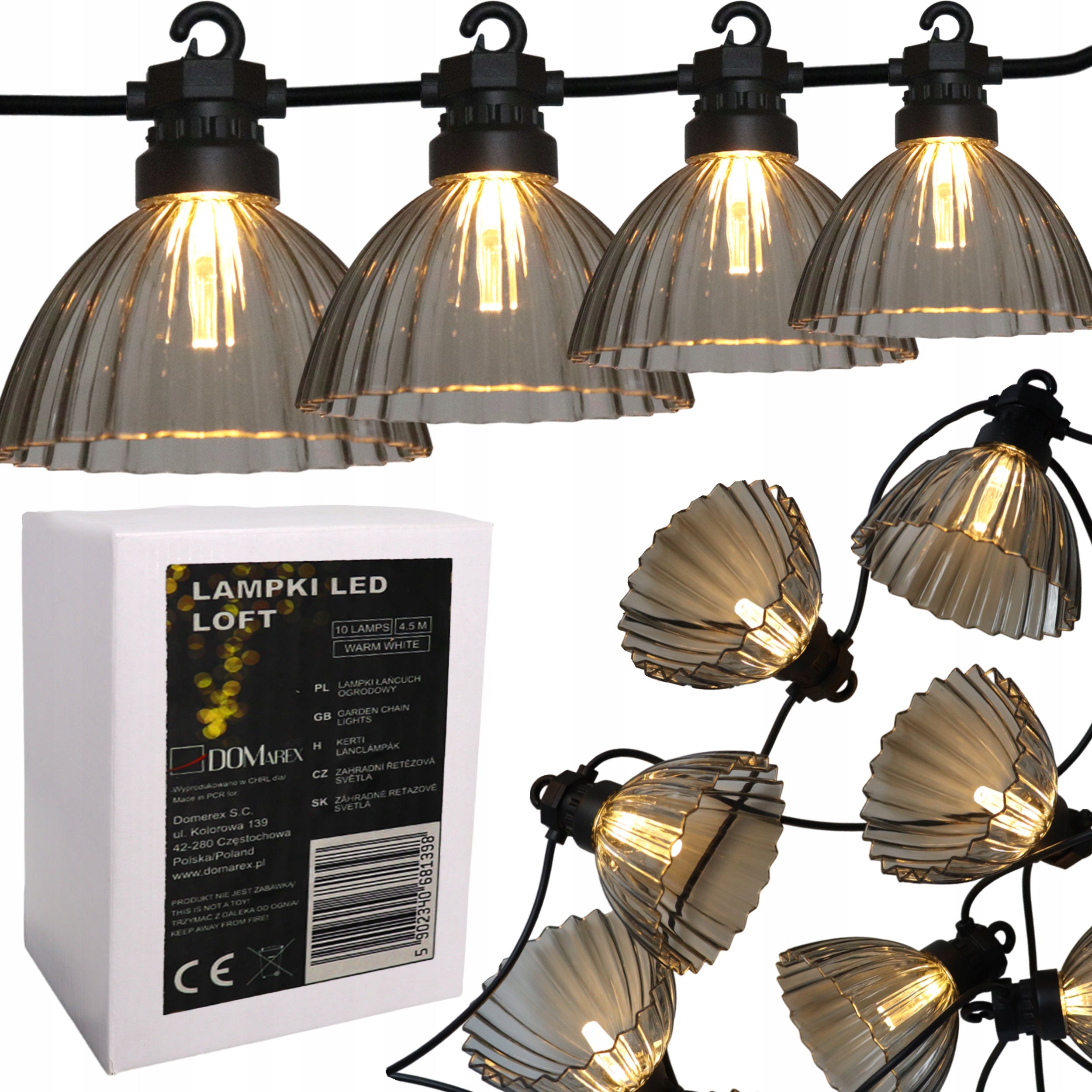 LED GARDEN LIGHTS LIGHT GARLAND FOR GARDEN TERRACE 4,5 M 10 LED LOFT Manufacturer code 34029