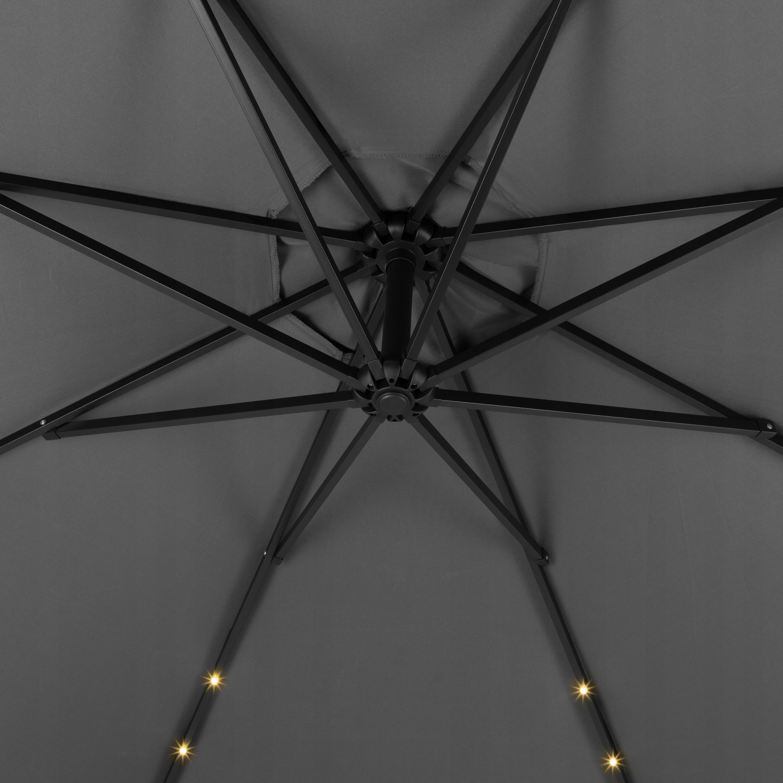LED GARDEN UMBRELLA LARGE FOLDING SOLID WITH BOOM SOLAR LIGHTS Kind with boom