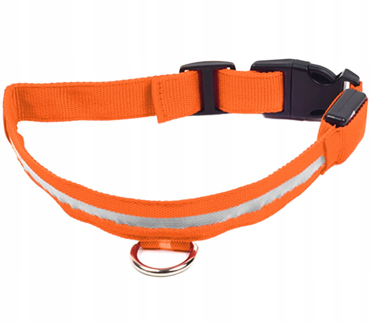 LED GLOWING COLLAR FOR DOG AND CAT ORANGE REFLECTIVE ADJUSTABLE AG232C