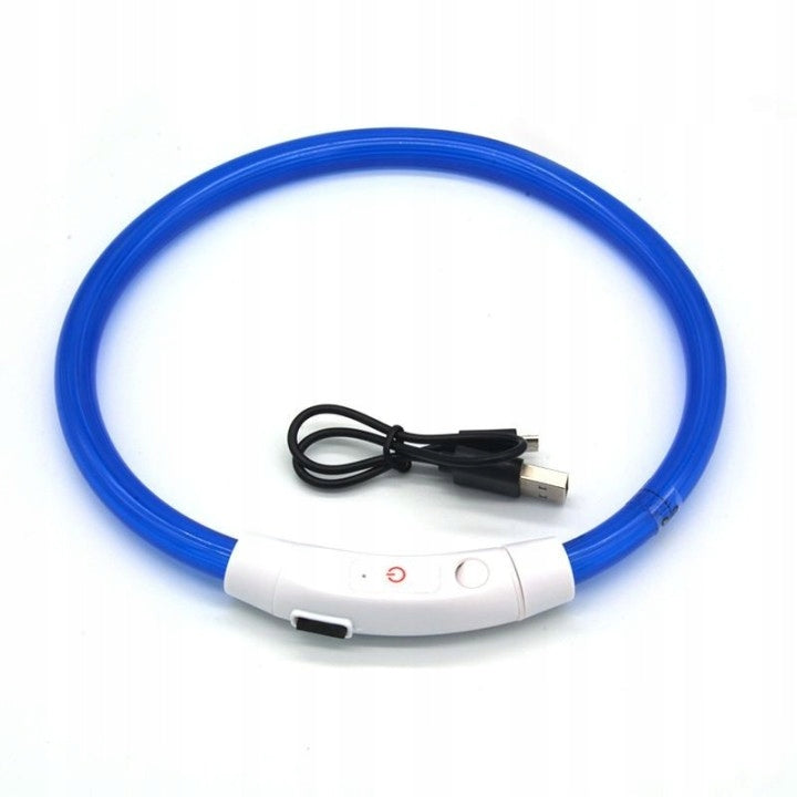 LED GLOWING COLLAR FOR DOG AND CAT with adjustable 70 cm + USB Manufacturer code D004