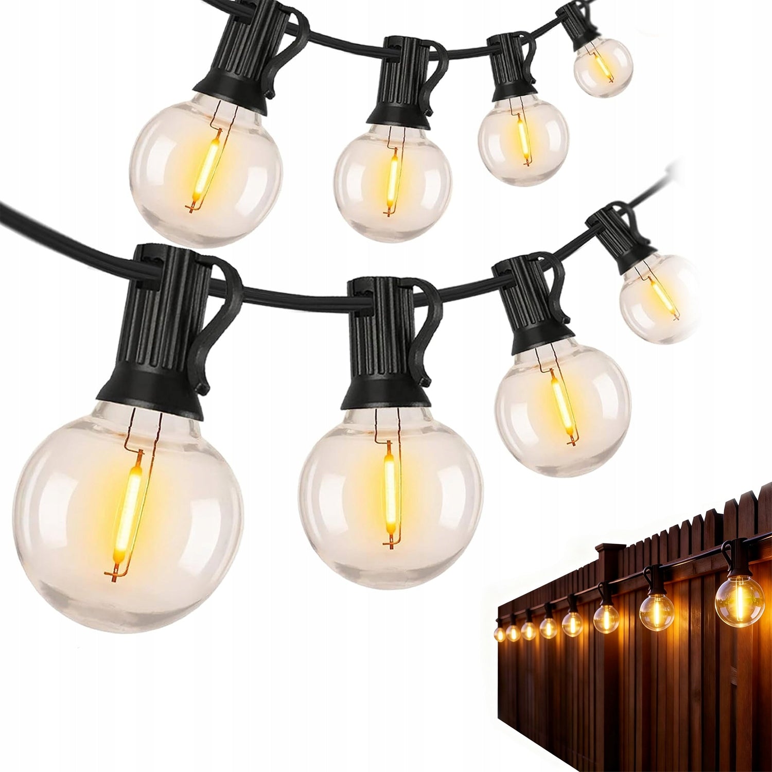LED Garden Garland, 13 LED Bulbs, 10 m, Waterproof