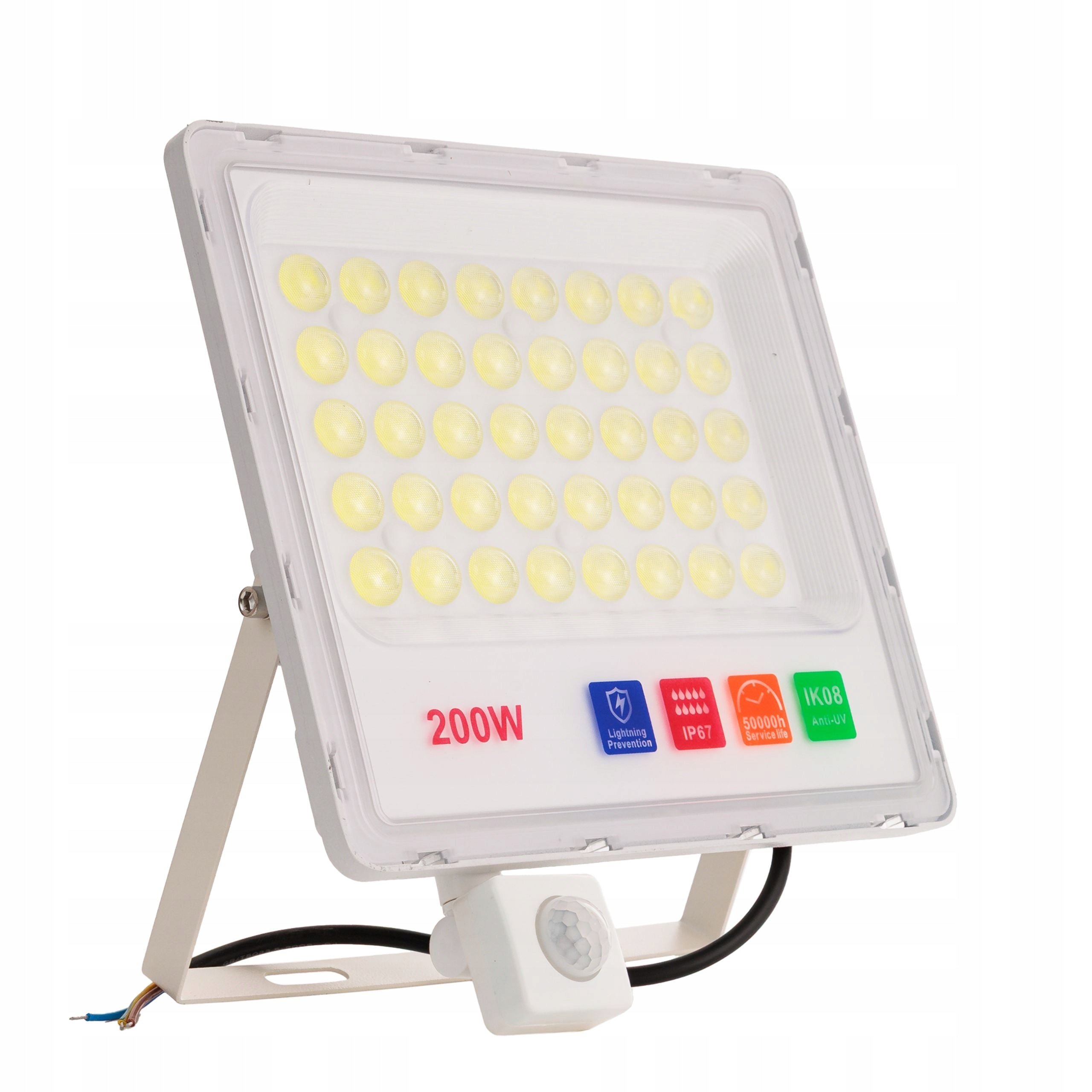 LED HALOGEN FLOODLIGHT 200W COB LAMP WITH IP67 DUSK MOTION SENSOR Manufacturer code Y5010
