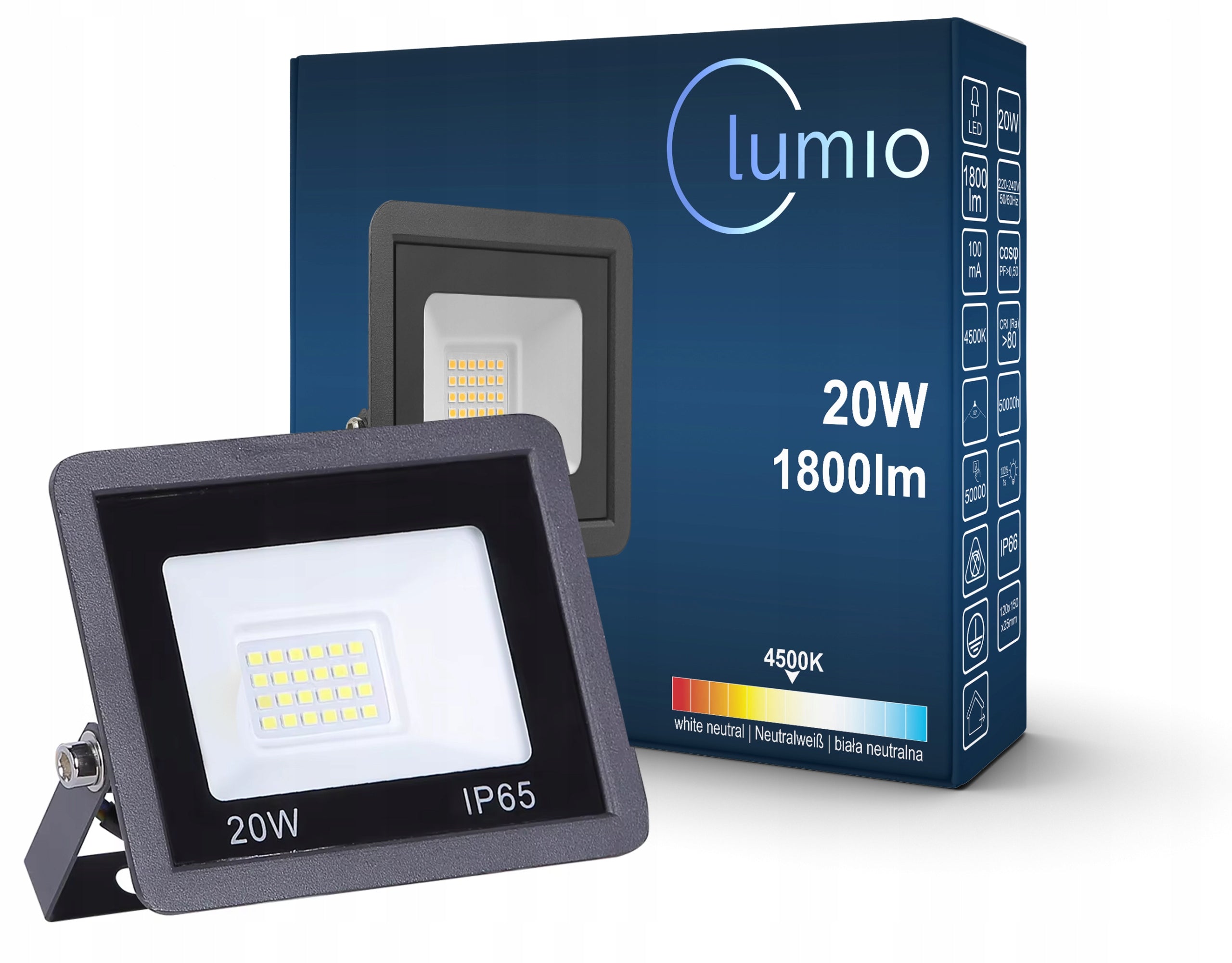 LED HALOGEN FLOODLIGHT 20W OUTDOOR SPOTLIGHT LAMP IP66 SLIM STRONG SMD