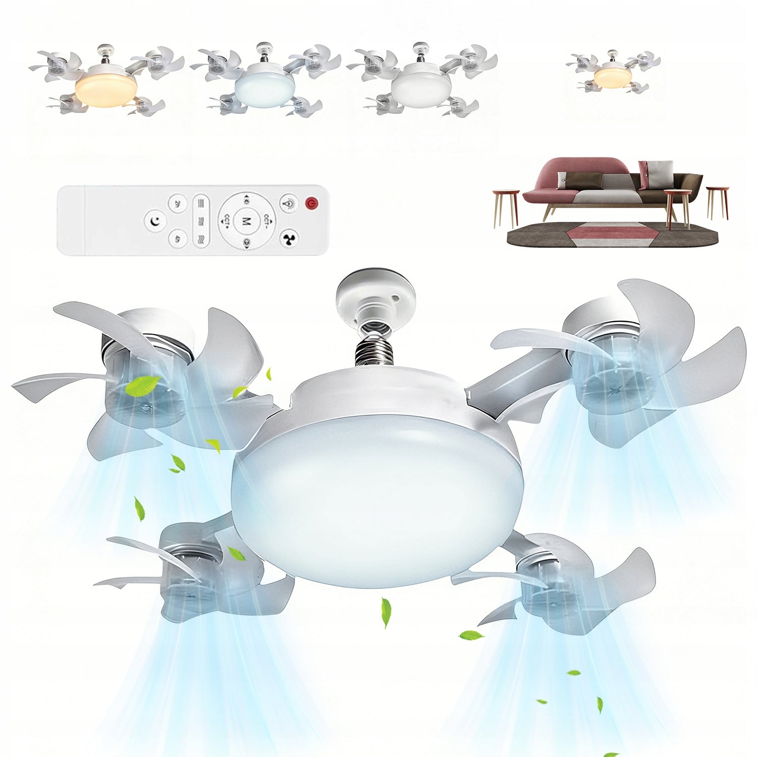 LED LAMP 2IN1 CEILING FAN 3 SPEEDS WITH REMOTE CONTROL