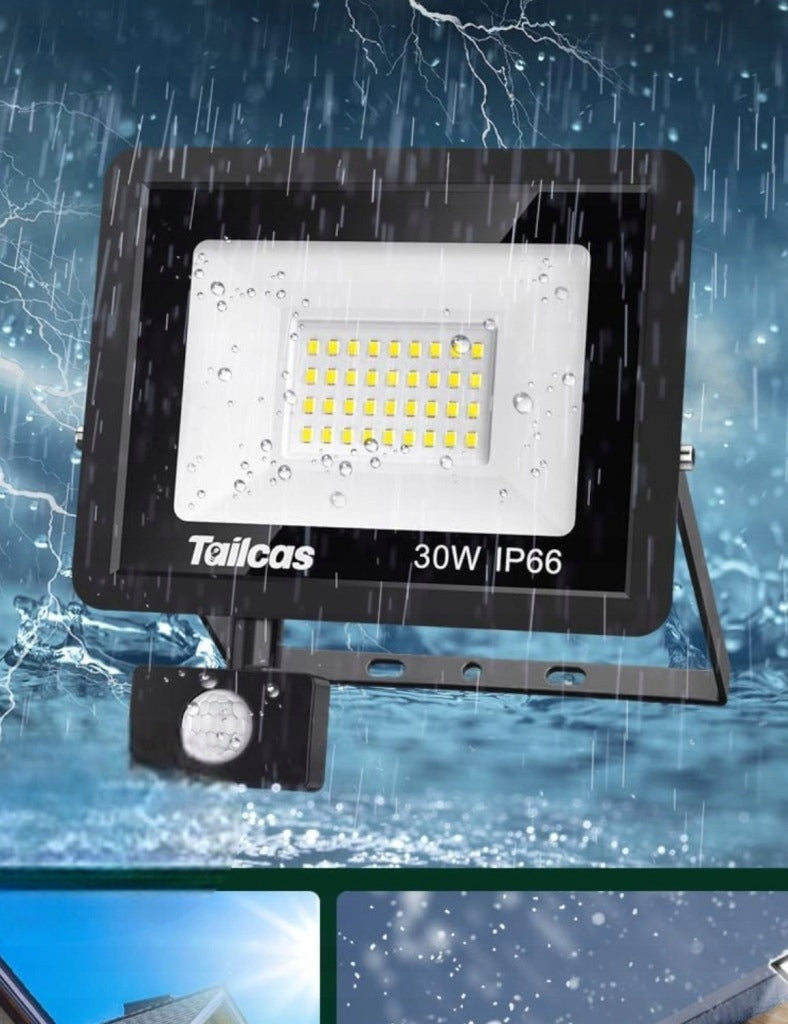 LED LAMP 50W HALOGEN LAMP HEADLIGHT WITH MOTION SENSOR IP66 Packaging status original