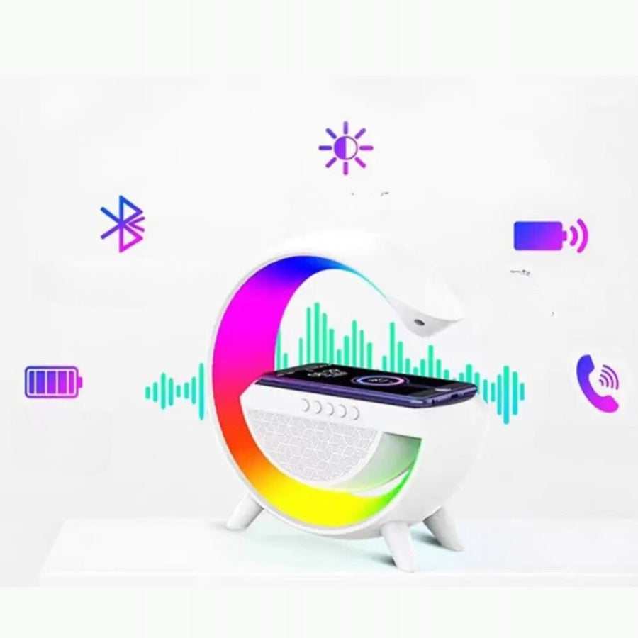 LED LAMP RGB WHITE + SPEAKER + INDUCTION CHARGER MULTIFUNCTION LAMP Manufacturer code GŁOŚNIK BEZPRZEWODOWY BLUETOOTH LAMPKA RGB
