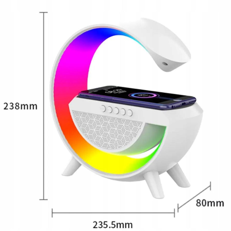 LED LAMP RGB WHITE + SPEAKER + INDUCTION CHARGER MULTIFUNCTION LAMP Packaging status original